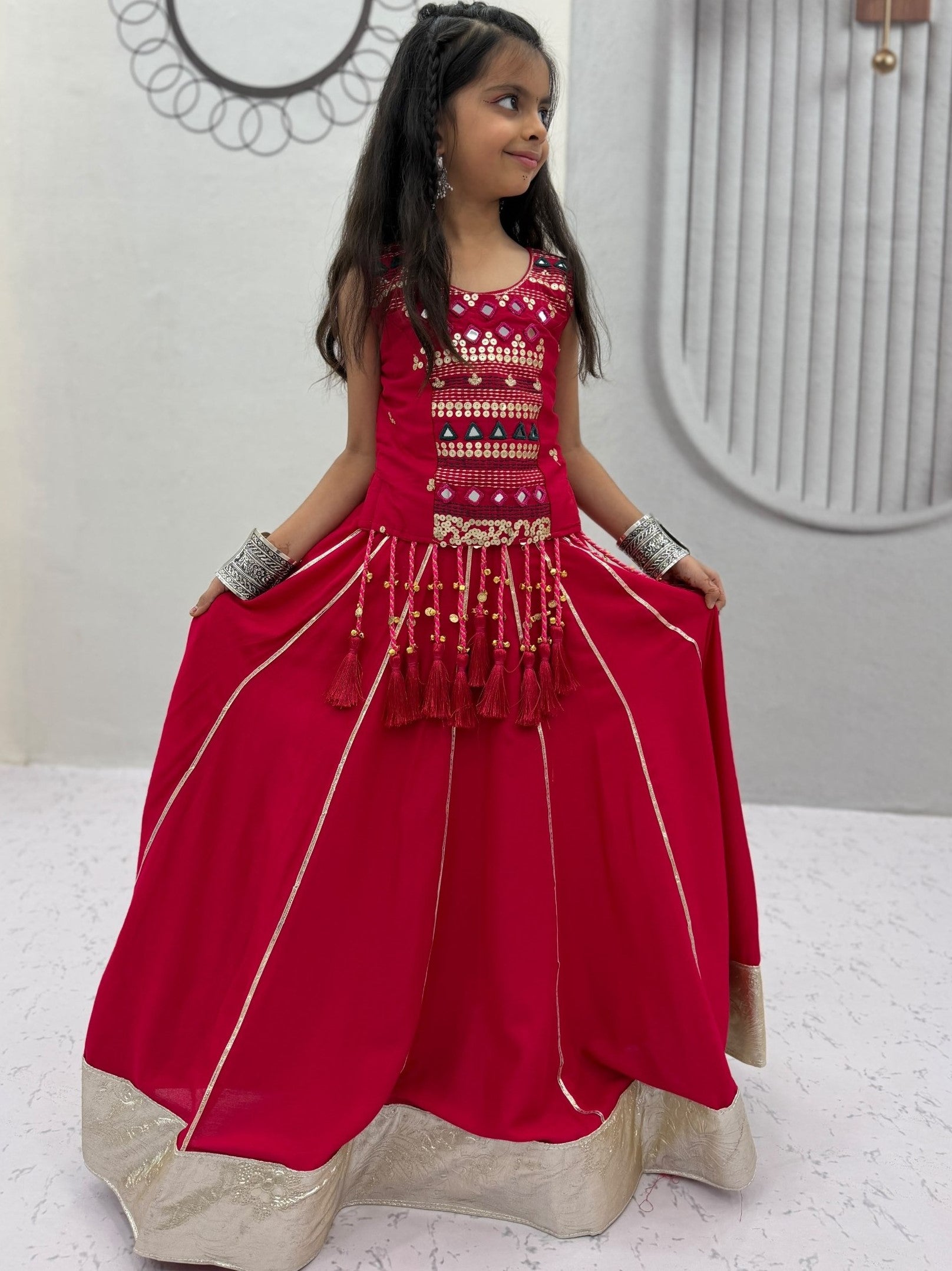 Pure Cotton Navratri Lehenga With Fency Blouse