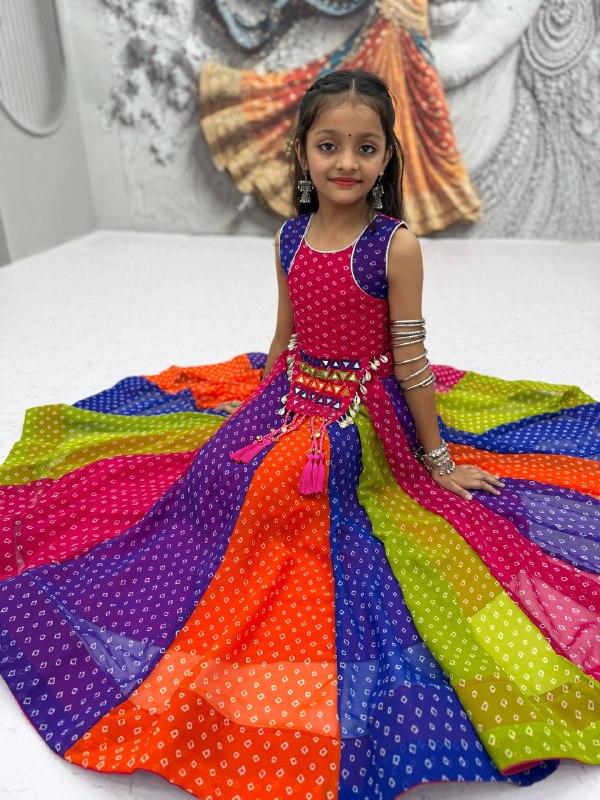 Pure Georgette Kids Navratri Lehenga With Blouse