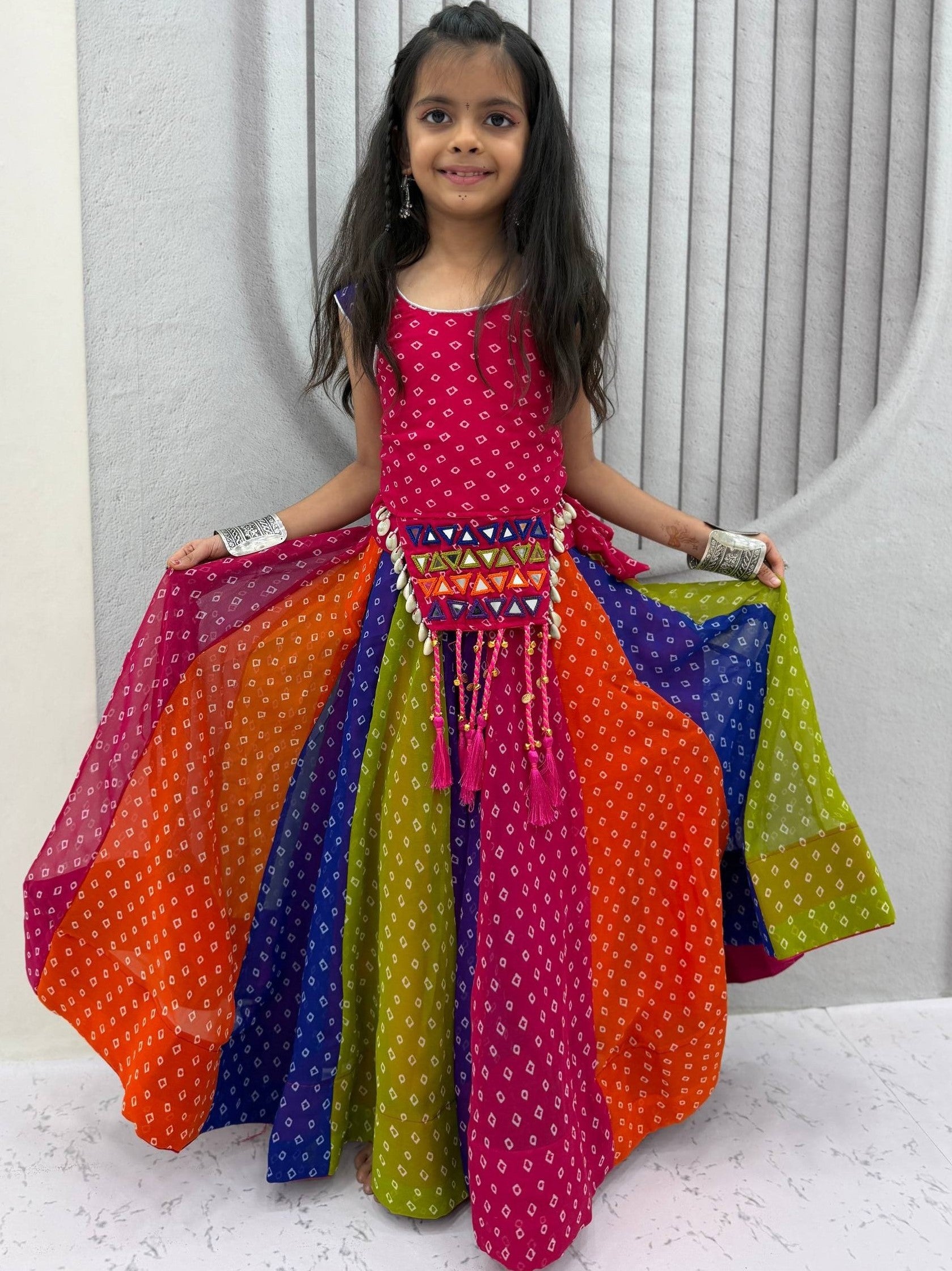 Pure Georgette Kids Navratri Lehenga With Blouse