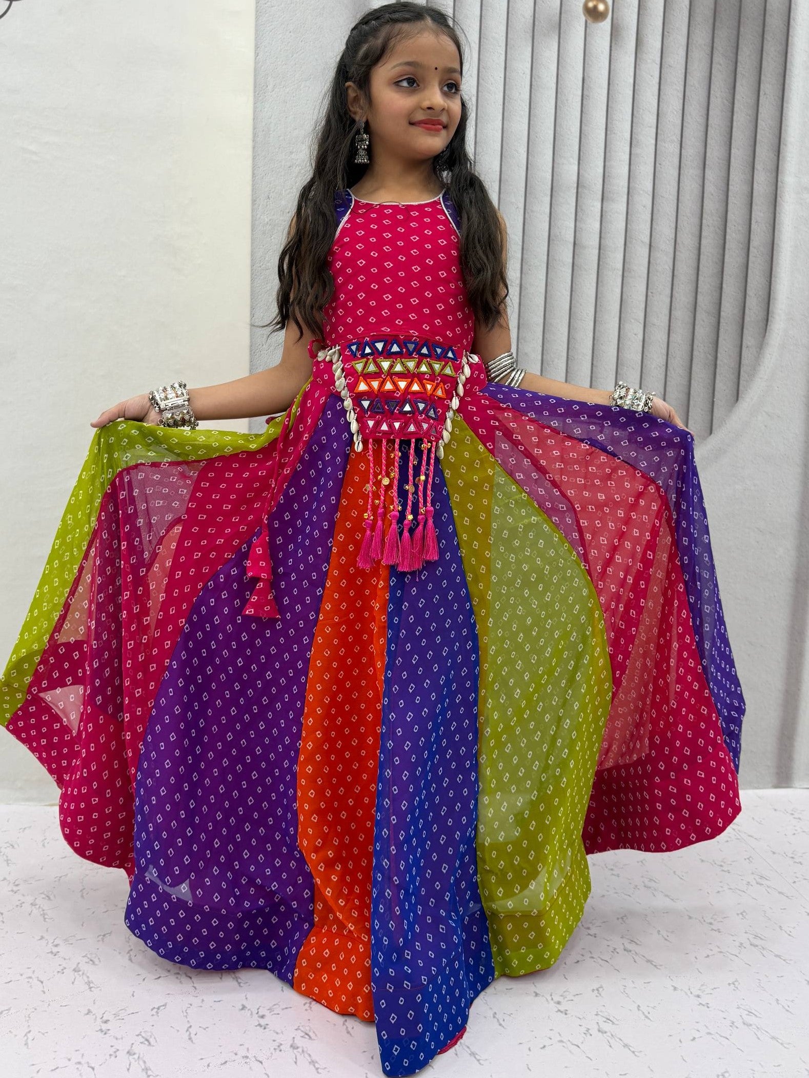 Pure Georgette Kids Navratri Lehenga With Blouse
