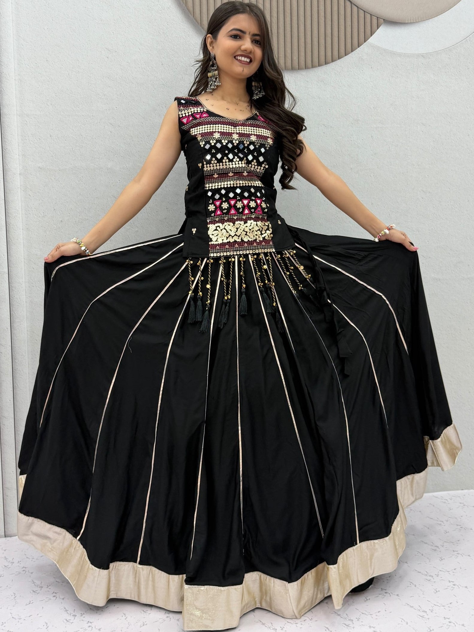 Pure Cotton Navratri Lehenga With Fency Blouse