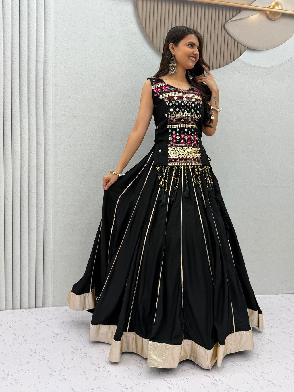 Pure Cotton Navratri Lehenga With Fency Blouse