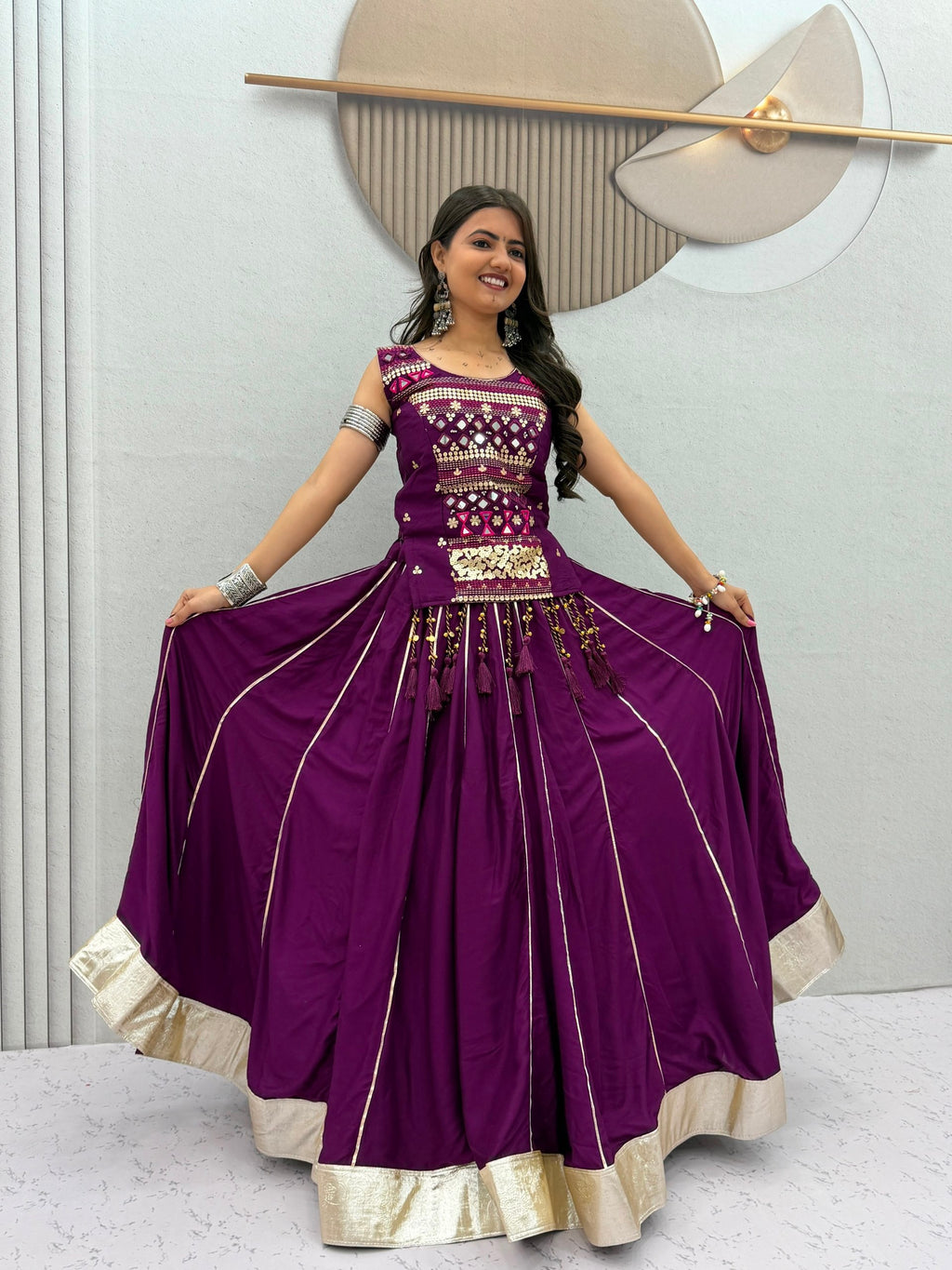Pure Cotton Navratri Lehenga With Fency Blouse