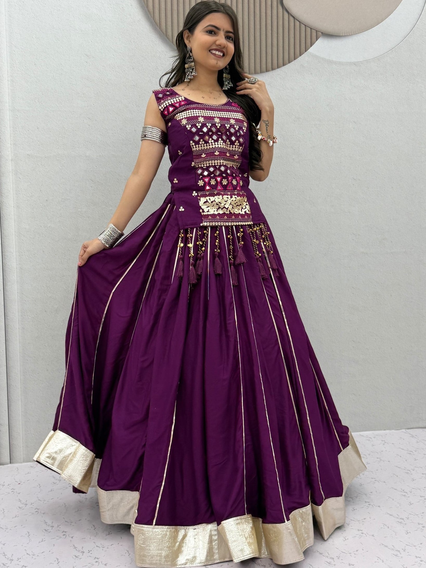 Pure Cotton Navratri Lehenga With Fency Blouse