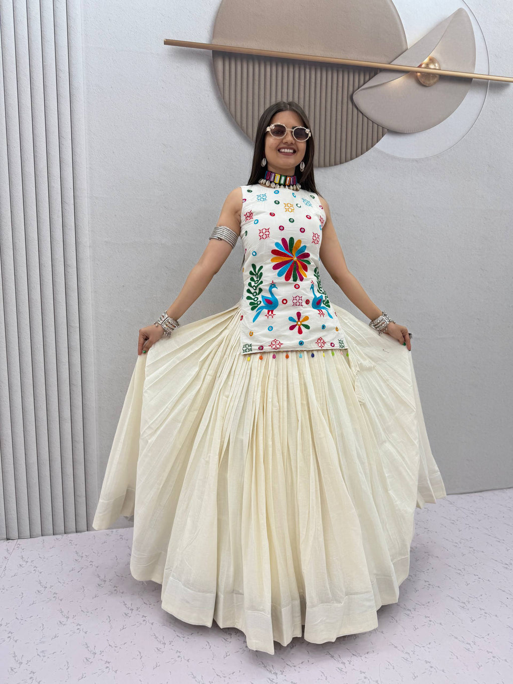 Khadi Cotton Navratri Lehenga With Blouse
