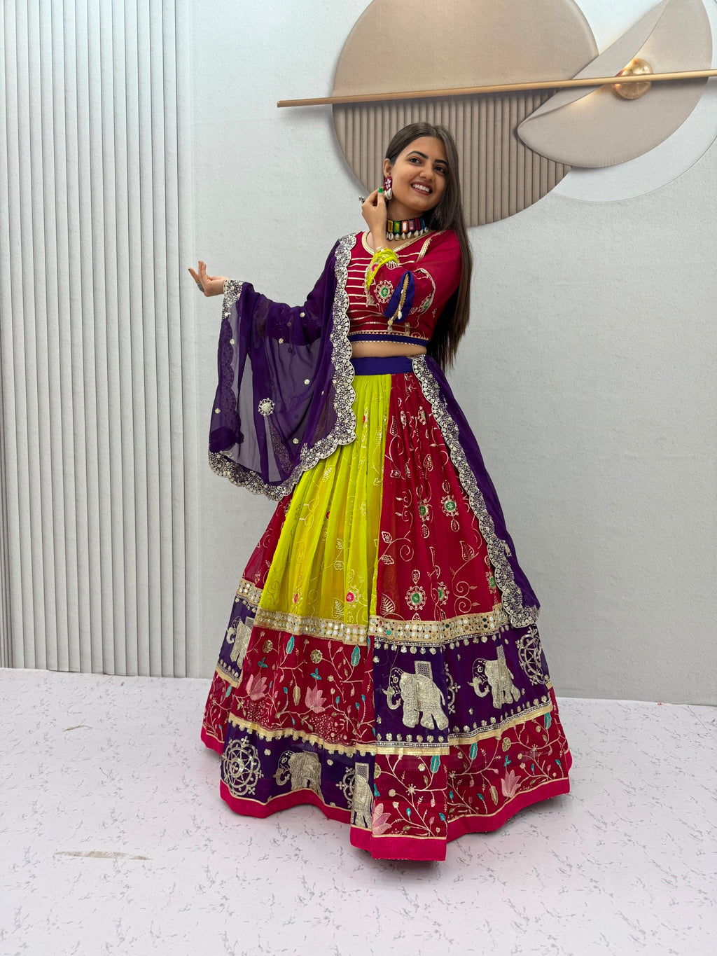 Fox Georgette Navratri Lehenga With Dupatta