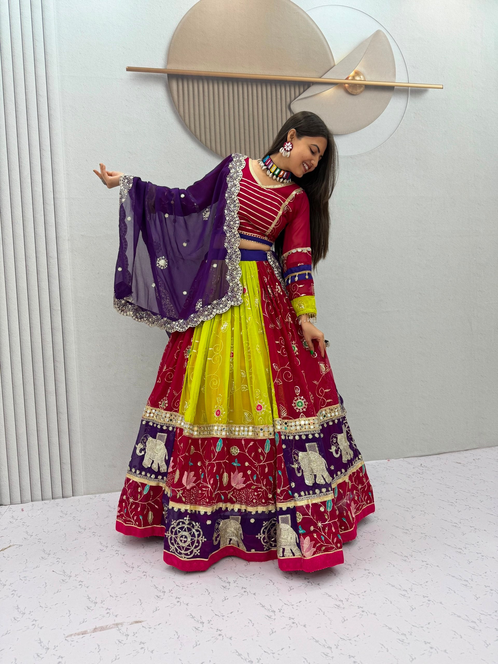 Fox Georgette Navratri Lehenga With Dupatta