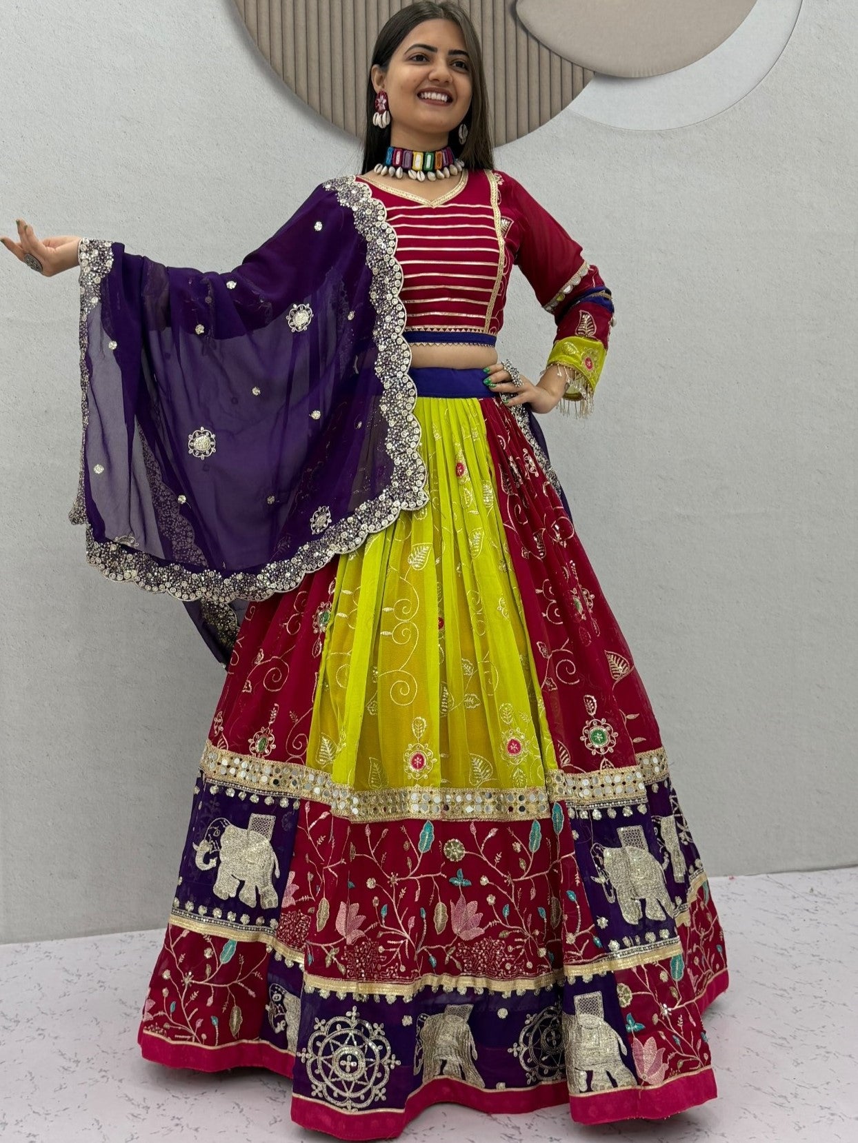 Fox Georgette Navratri Lehenga With Dupatta