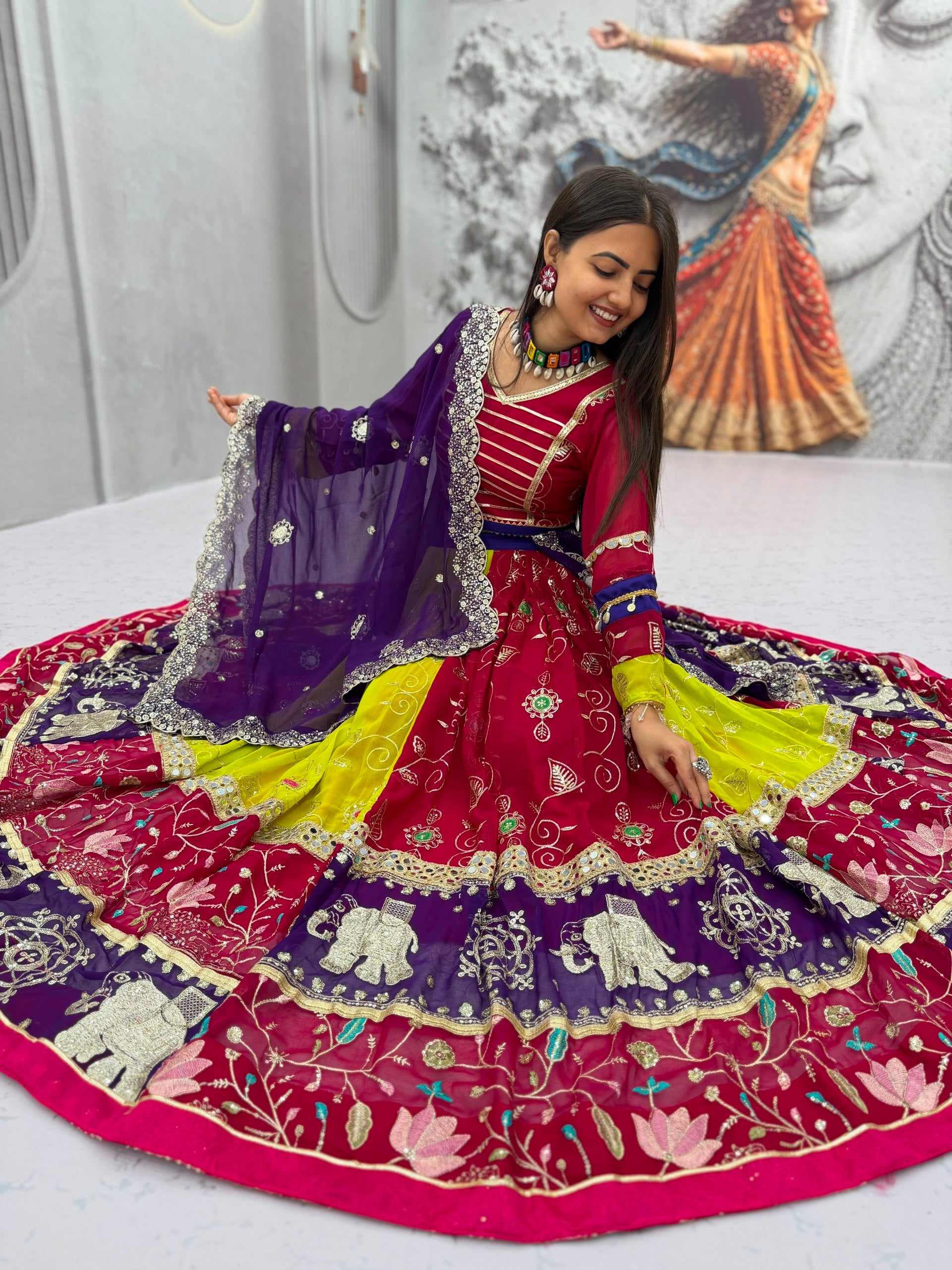 Fox Georgette Navratri Lehenga With Dupatta