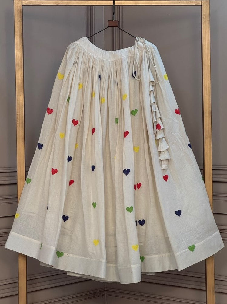 Cora Cotton Thread  Embroidered Navratri Lehenga