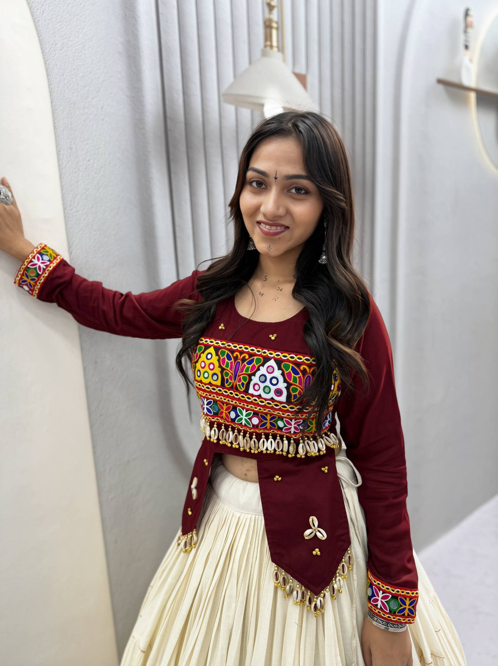 Pure Cotton Hand Work Navratri Lehenga With Top