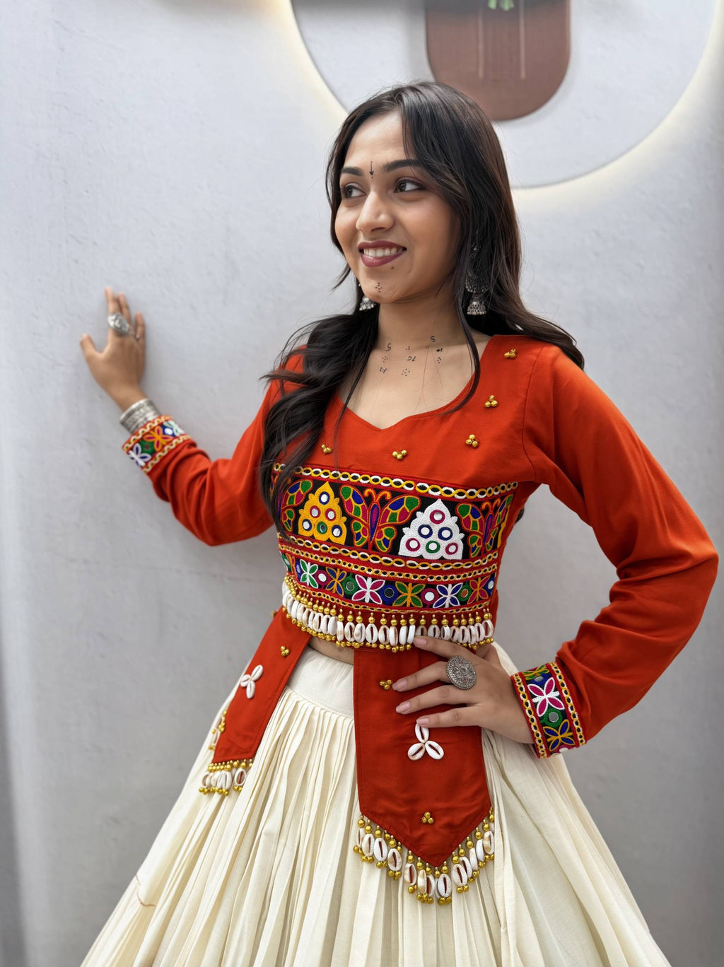 Pure Cotton Hand Work Navratri Lehenga With Top
