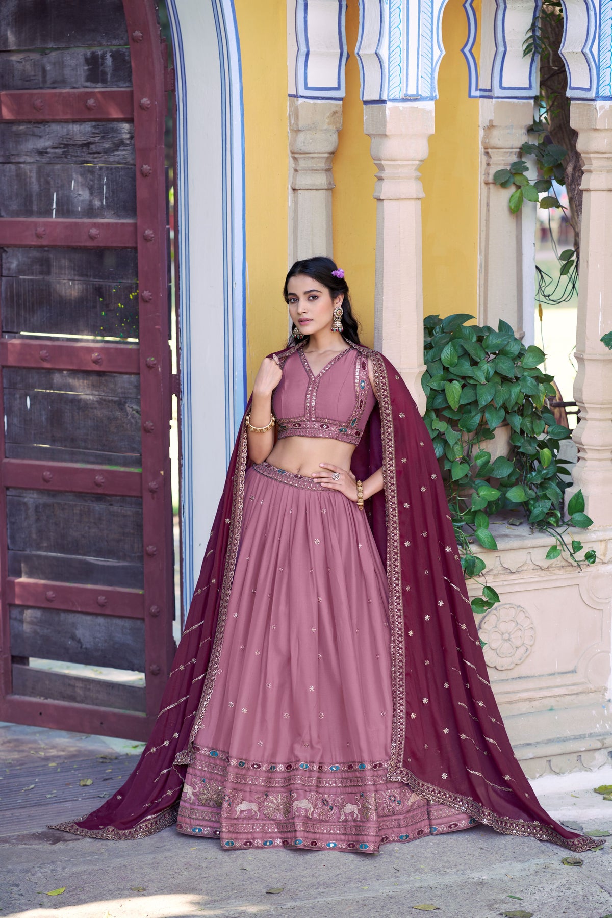 Georgette Embroidered Lehenga With Dupatta