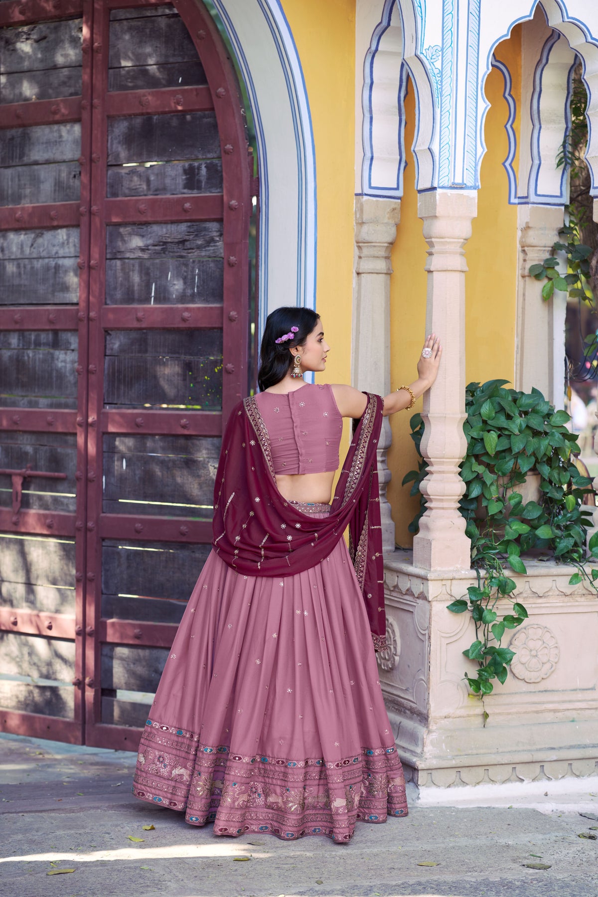 Georgette Embroidered Lehenga With Dupatta