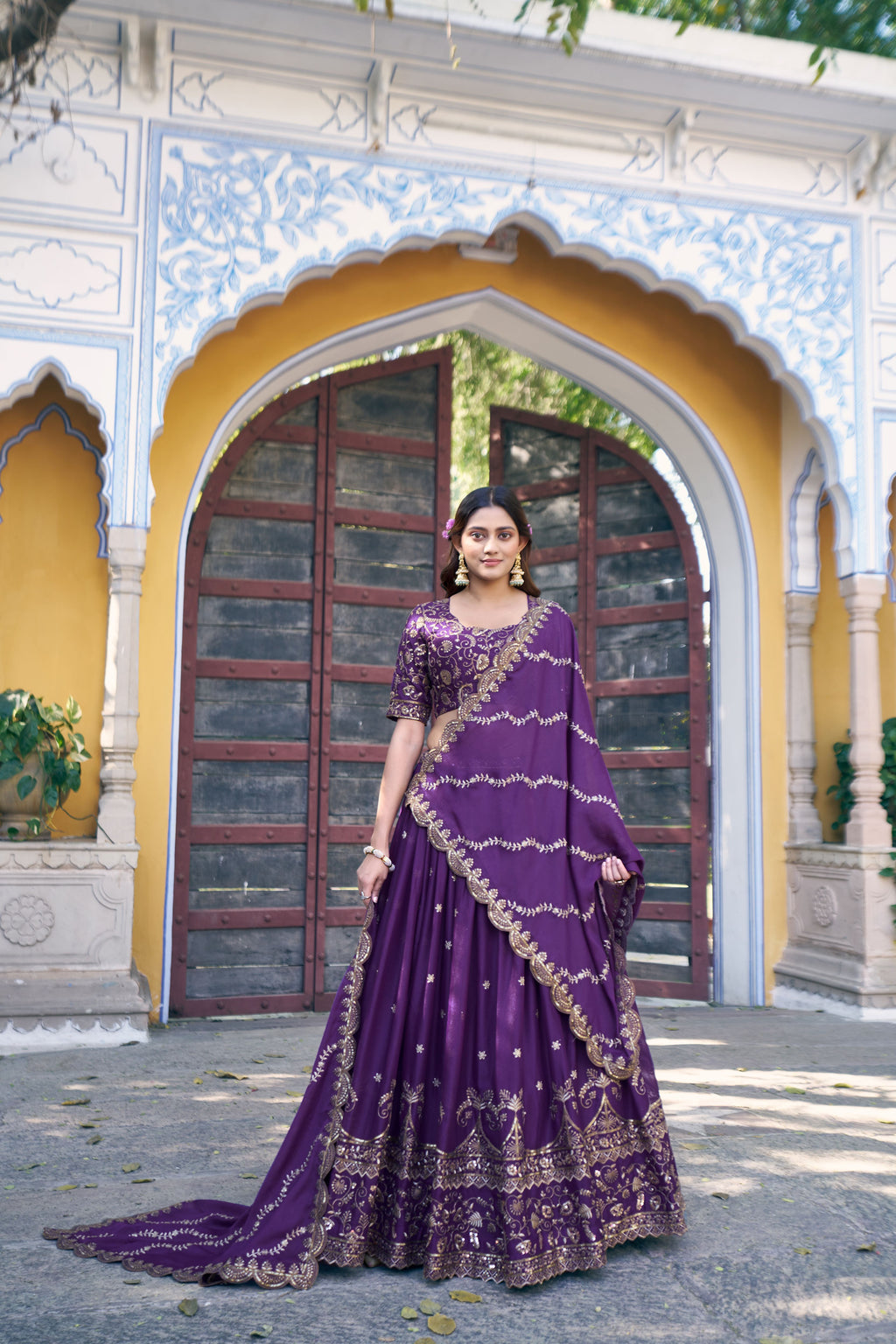 Georgette Embroidered Lehenga With Dupatta