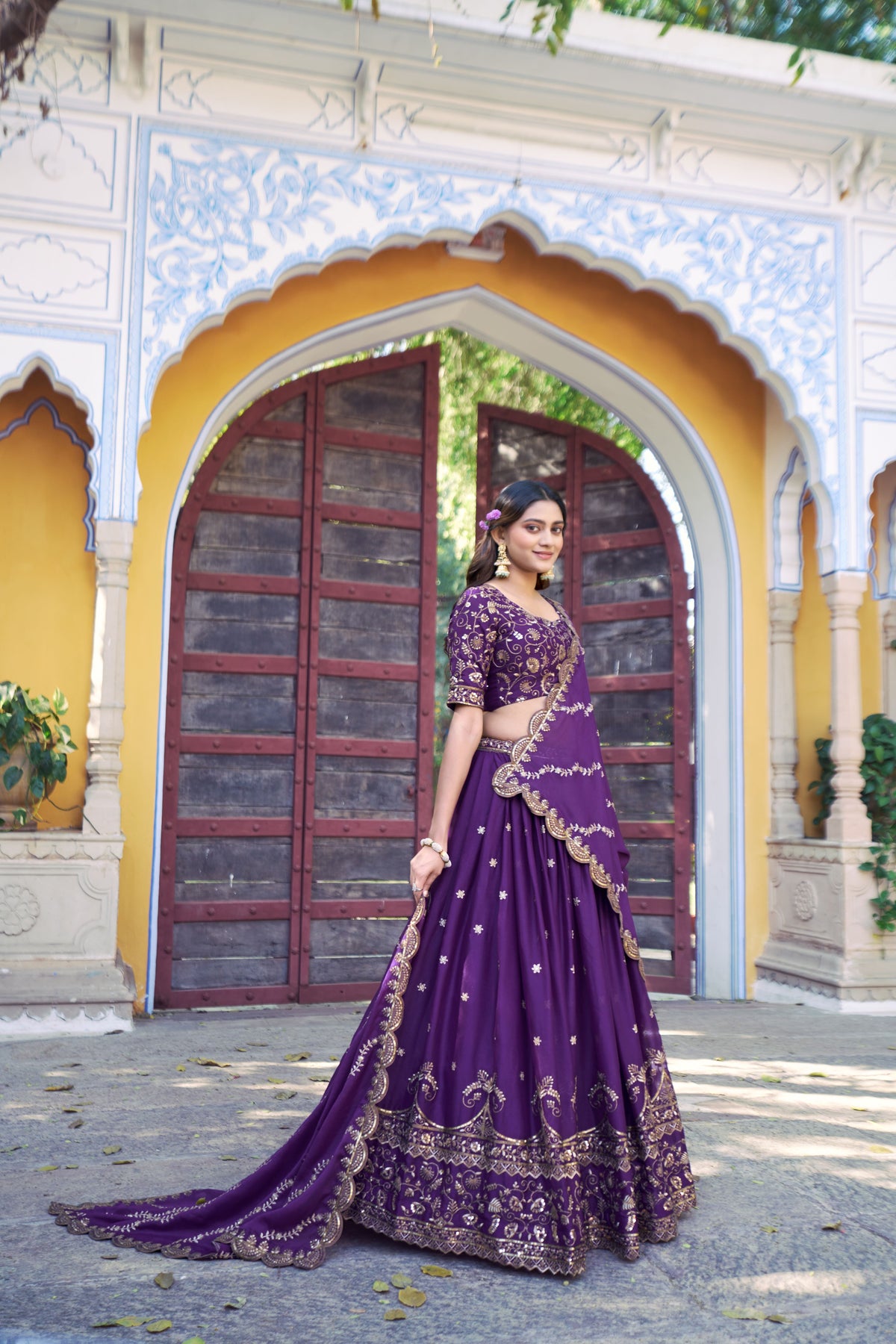 Georgette Embroidered Lehenga With Dupatta