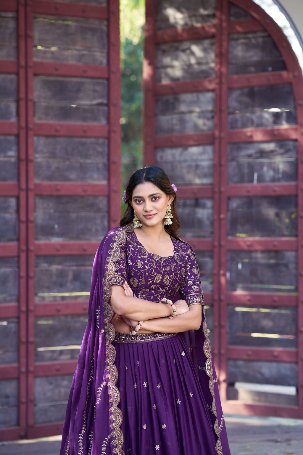 Georgette Embroidered Lehenga With Dupatta