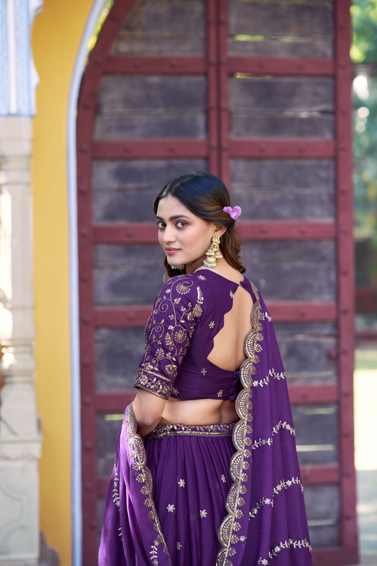 Georgette Embroidered Lehenga With Dupatta
