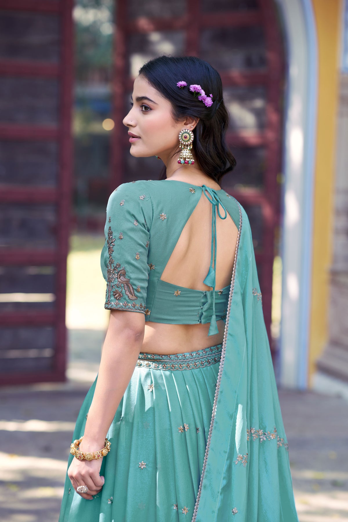 Georgette Embroidered Lehenga With Dupatta