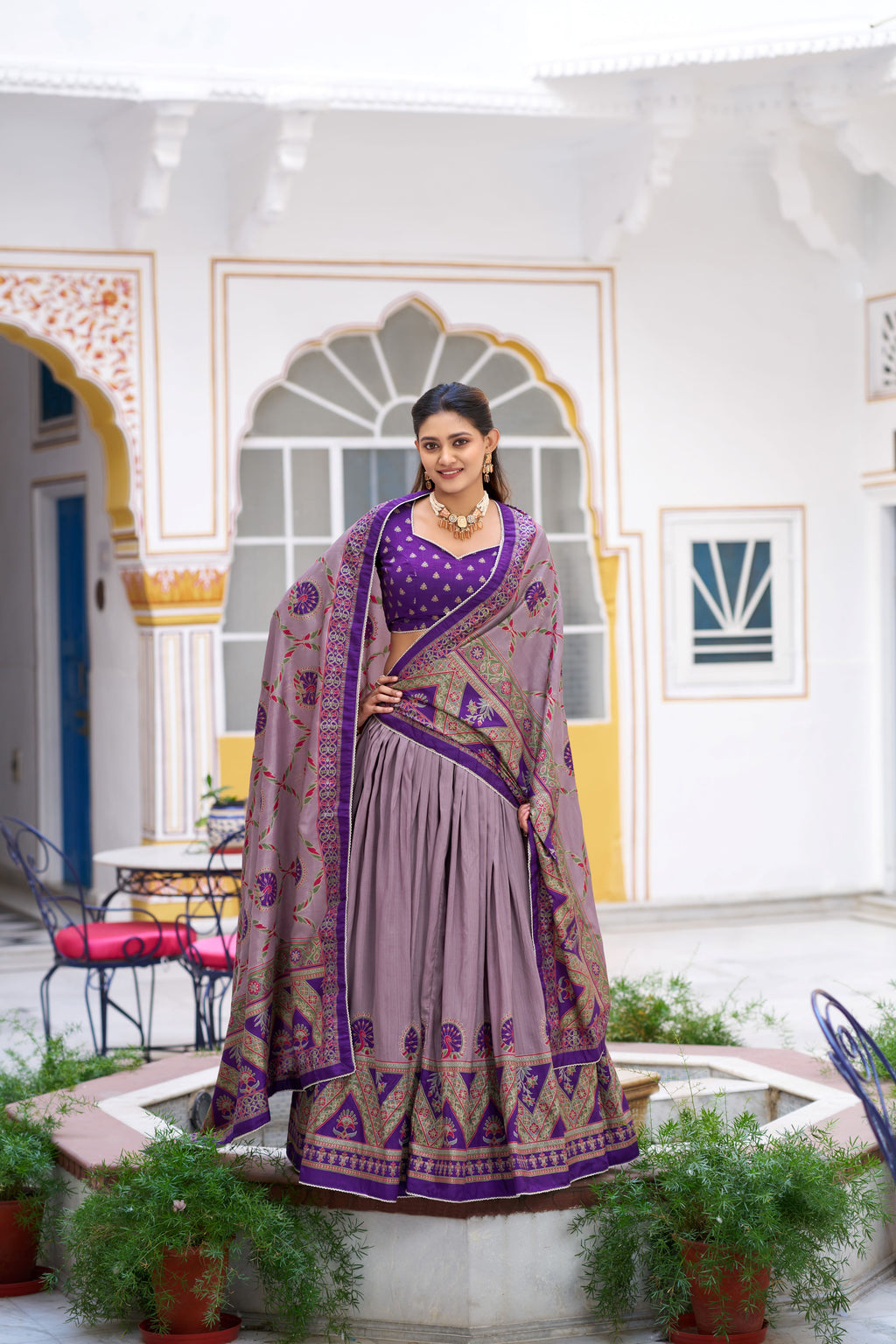 Tussar Silk Printed Lehenga With Dupatta