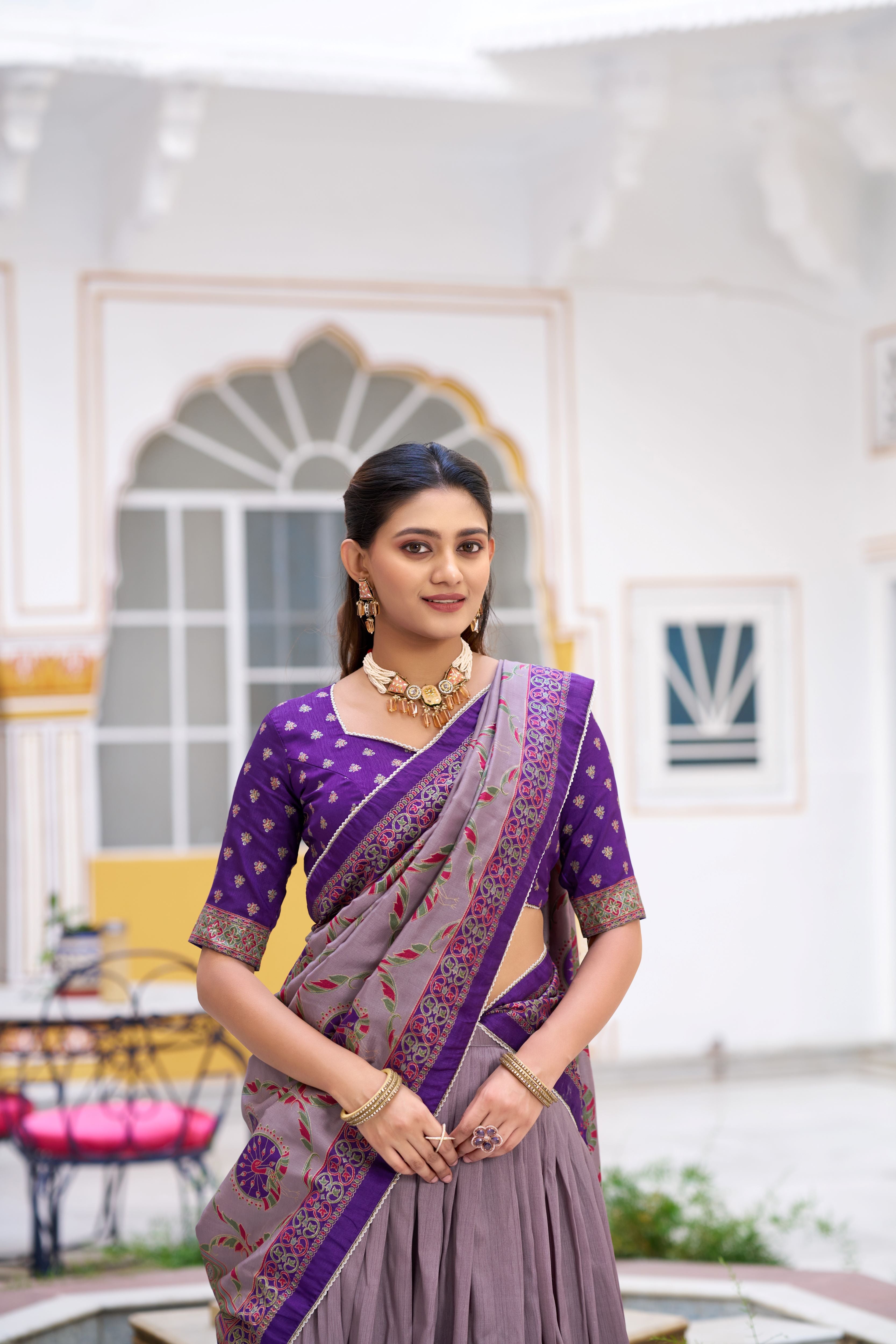 Tussar Silk Printed Lehenga With Dupatta
