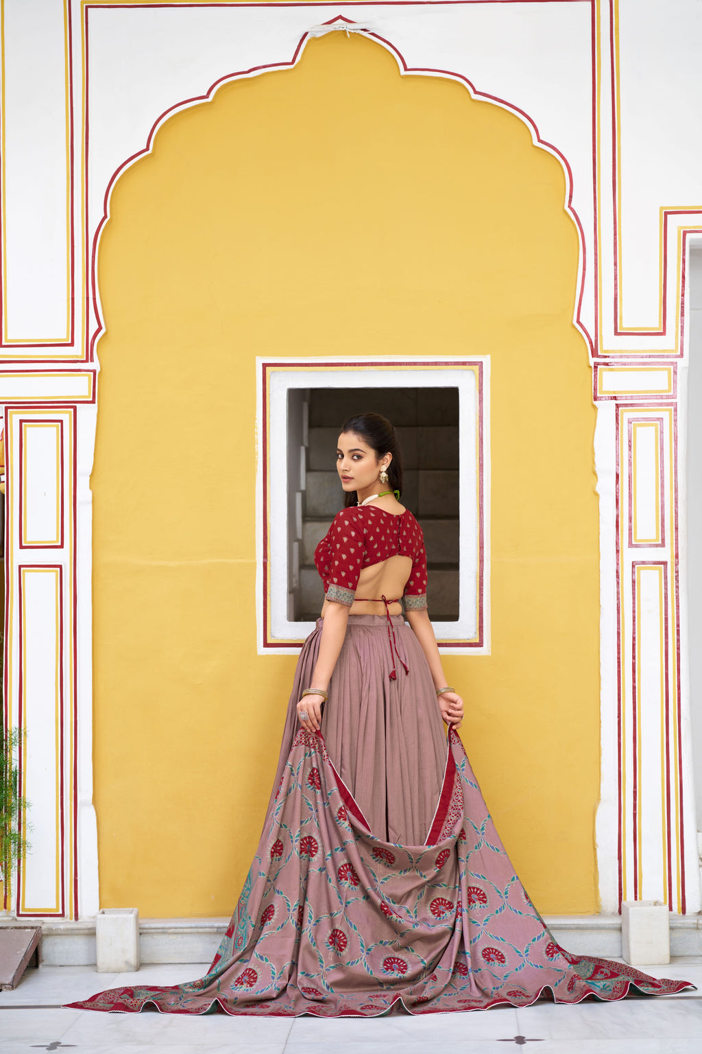 Tussar Silk Printed Lehenga With Dupatta