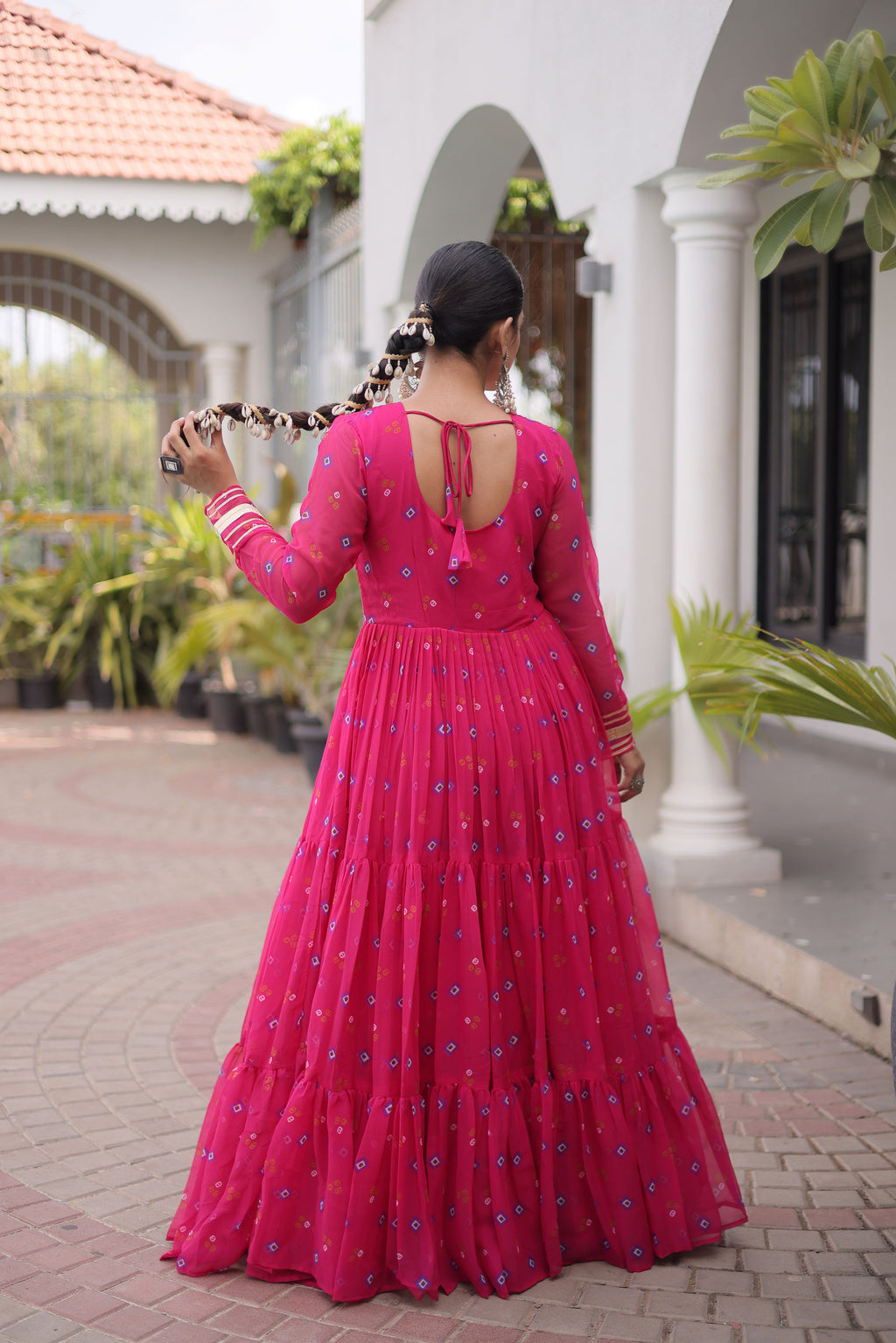Georgette Laheirya Printed Navratri Gown