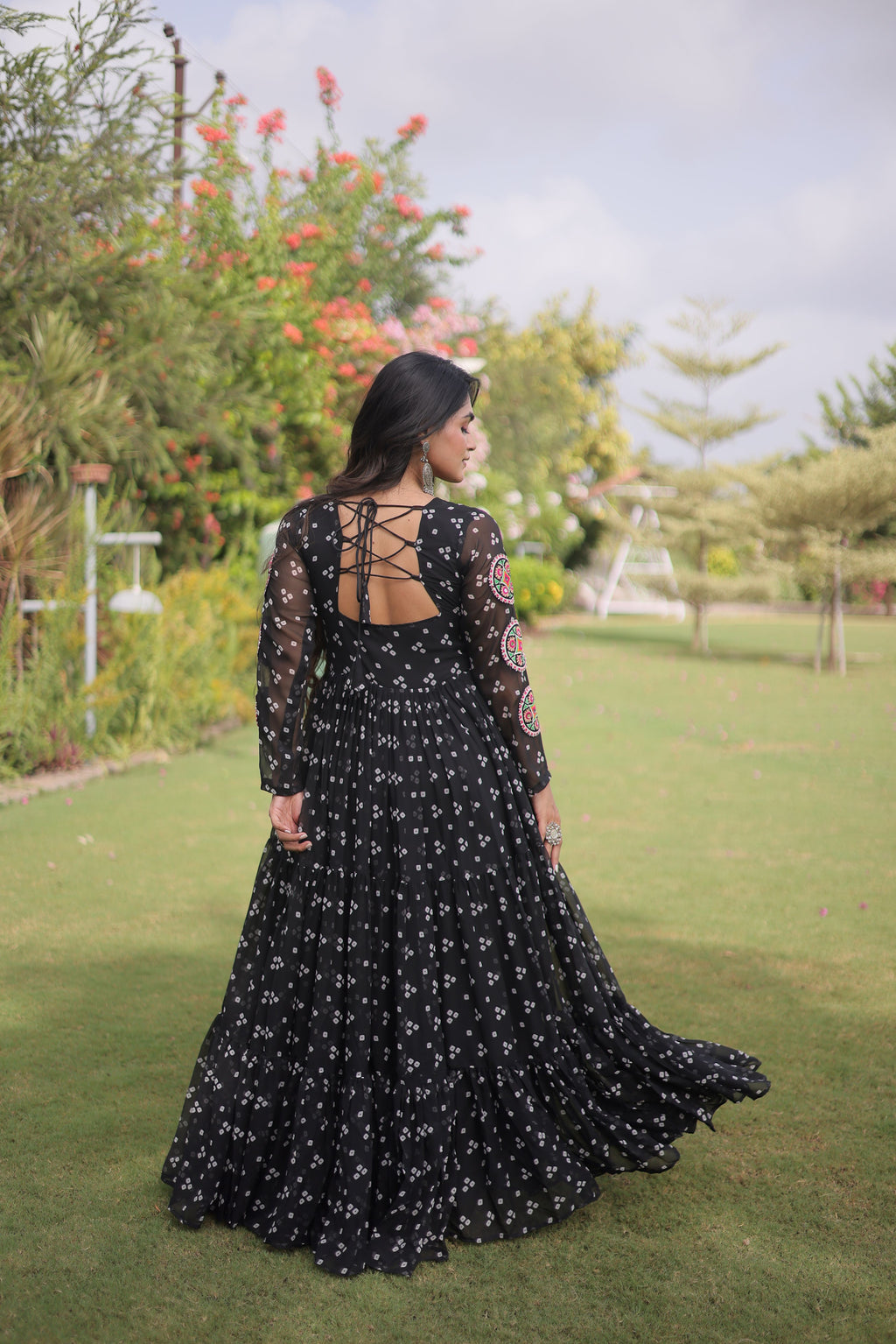 Georgette Bandhani Printed Navratri Gown