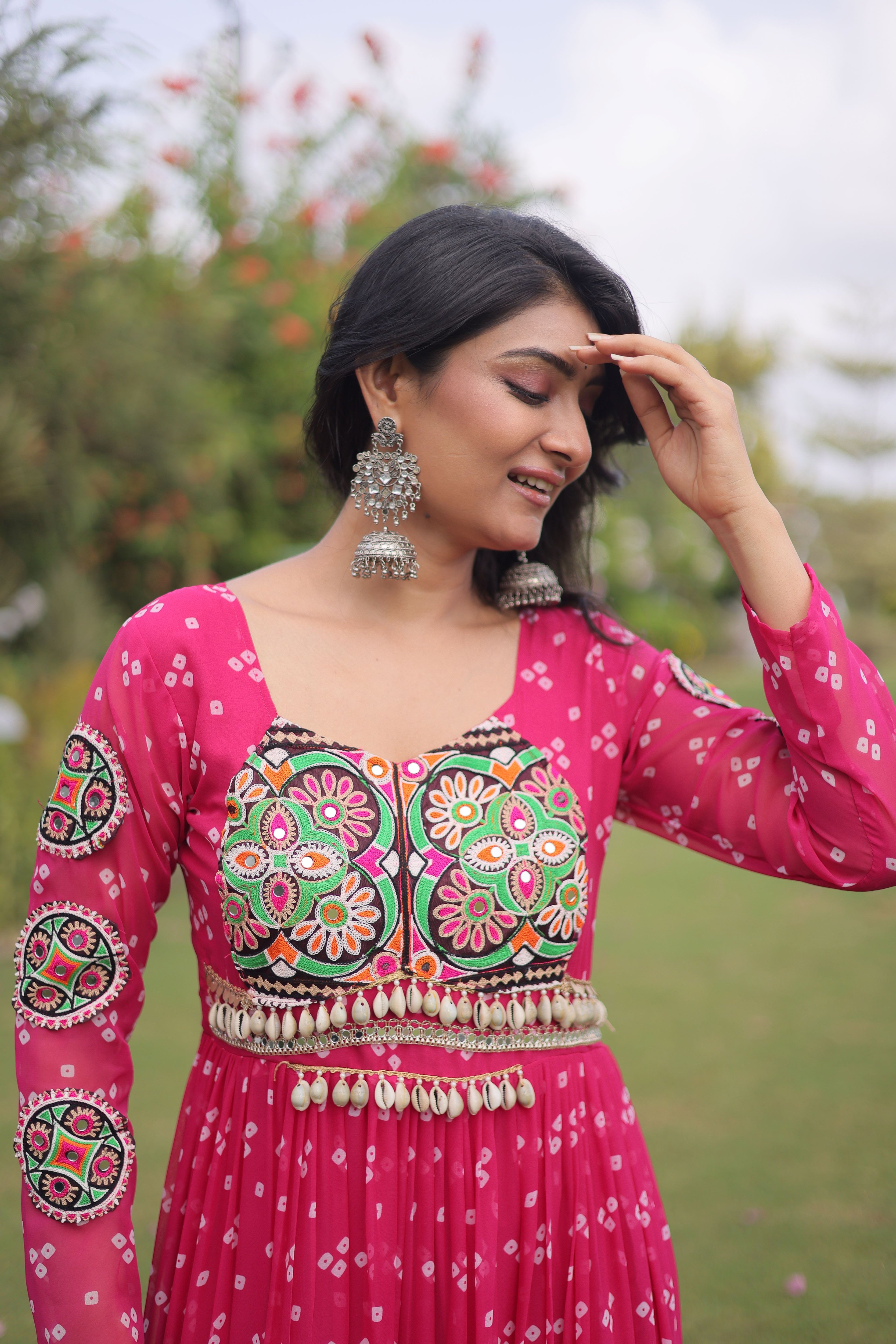 Georgette Bandhani Printed Navratri Gown