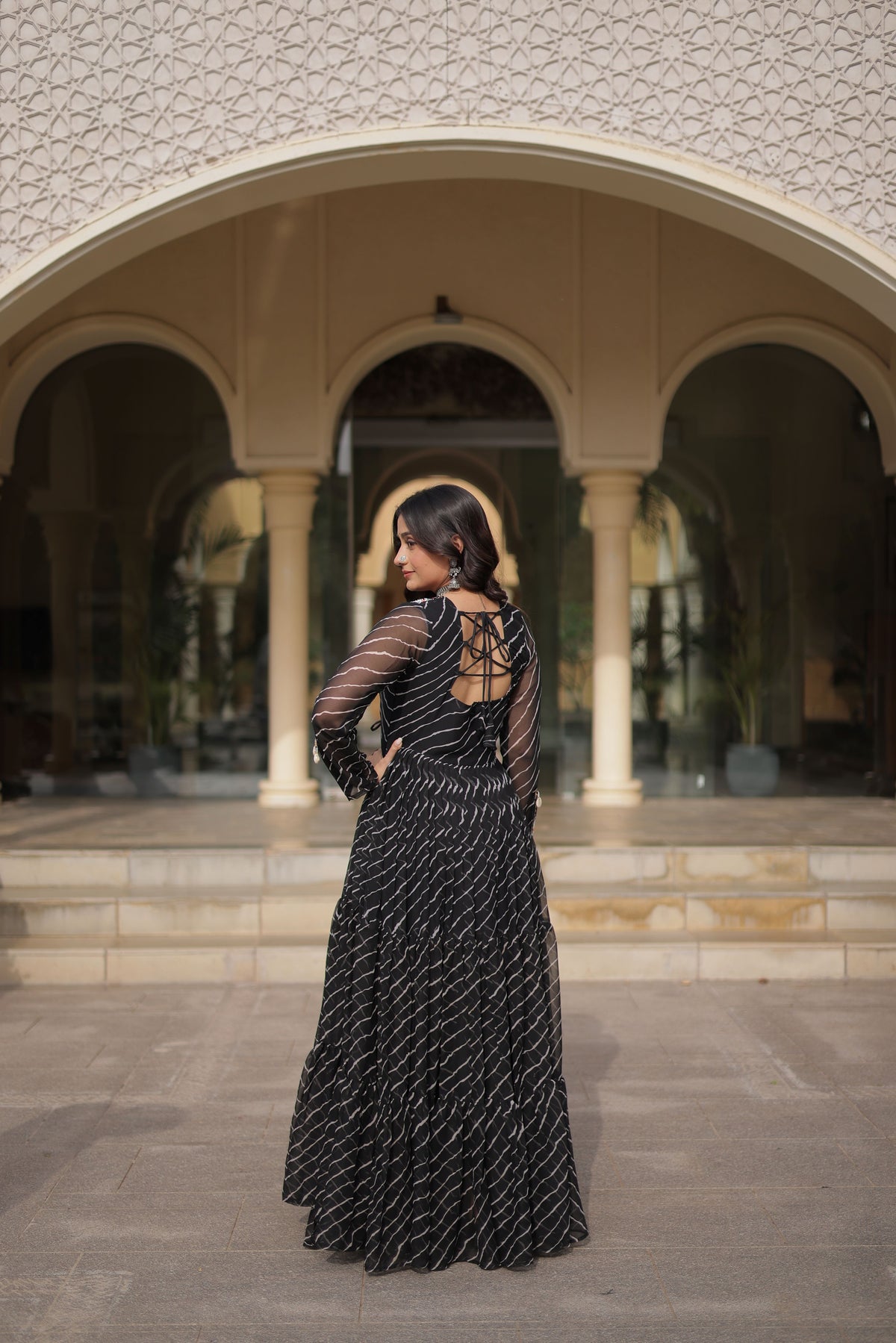Georgette Laheriya Printed Navratri Gown