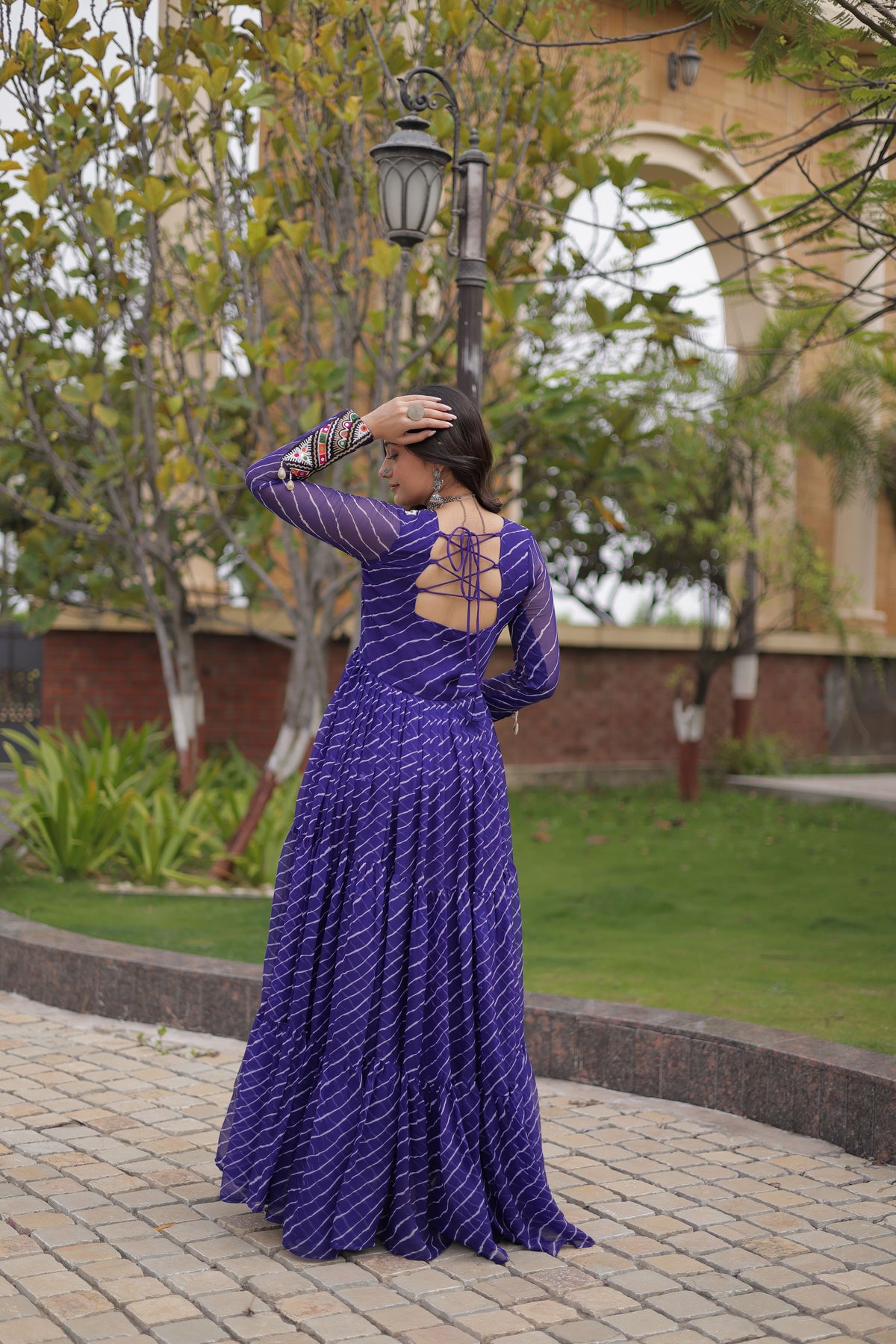 Georgette Laheriya Printed Navratri Gown