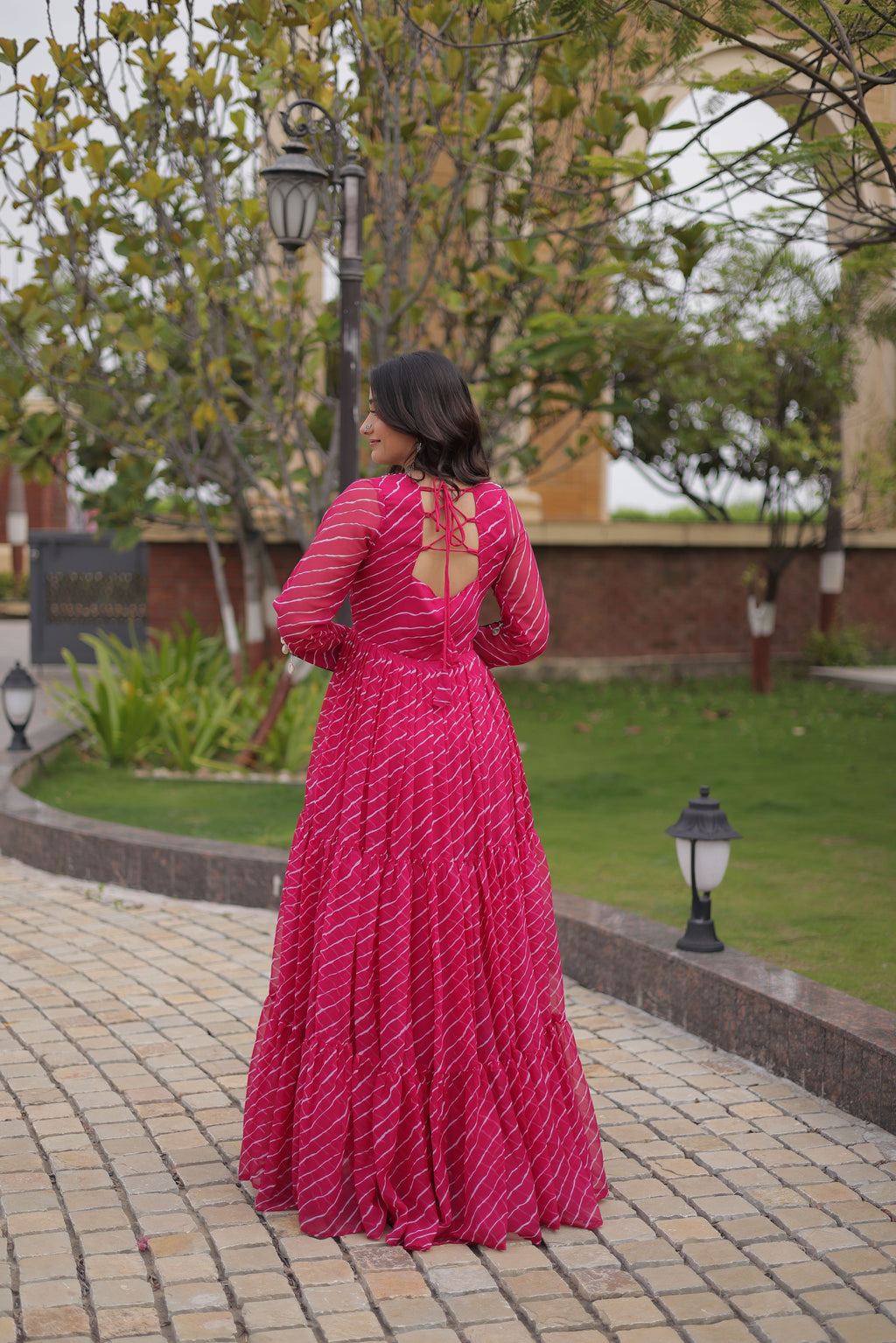Georgette Laheriya Printed Navratri Gown