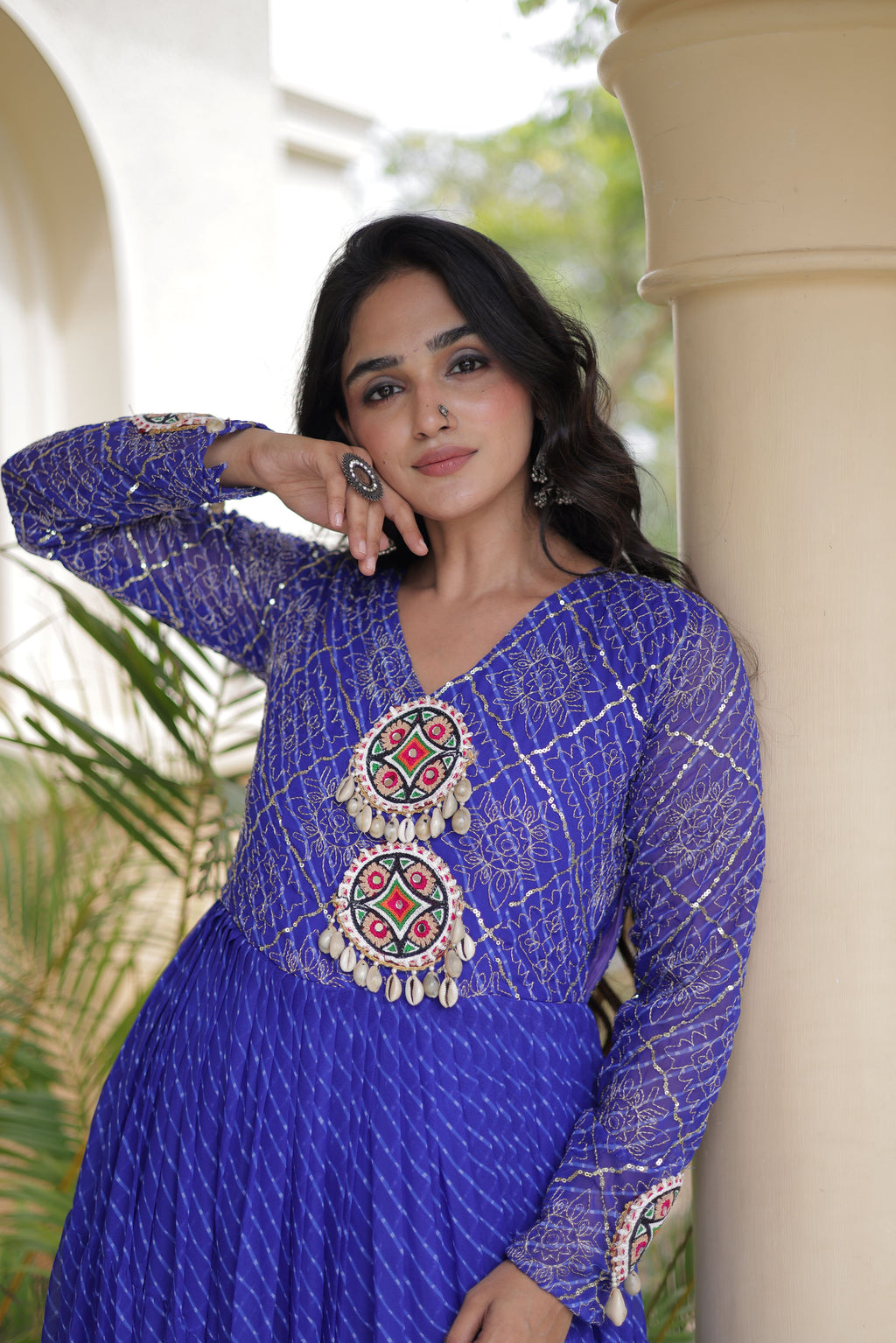 Georgette Laheriya Printed Navratri Gown