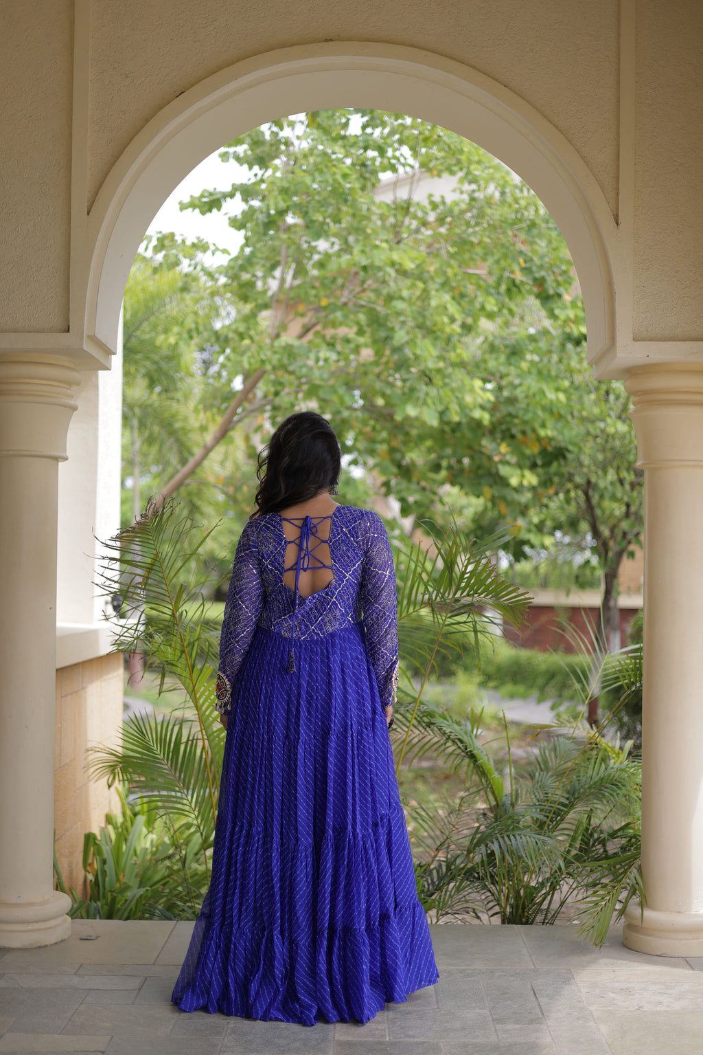 Georgette Laheriya Printed Navratri Gown