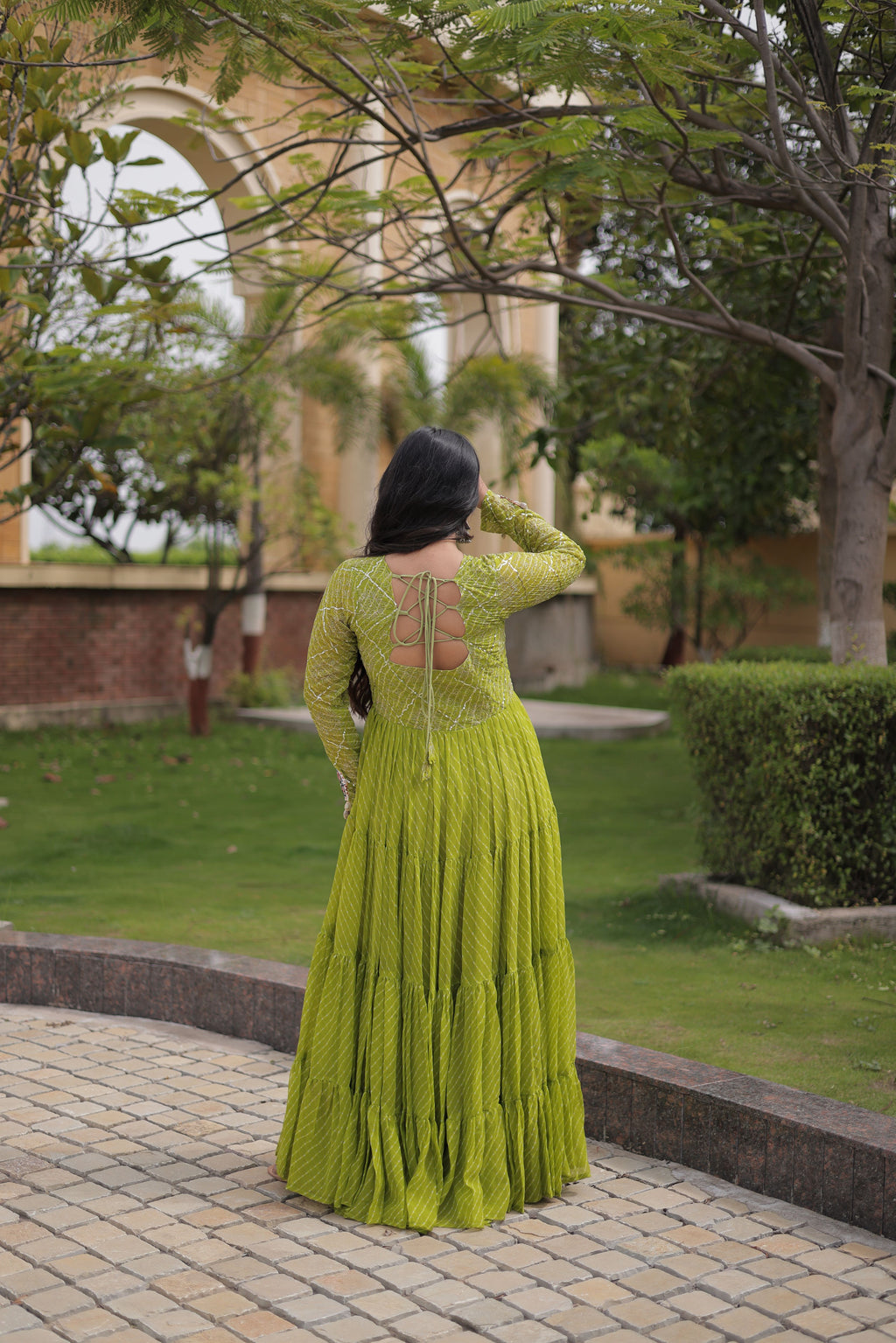 Georgette Laheriya Printed Navratri Gown