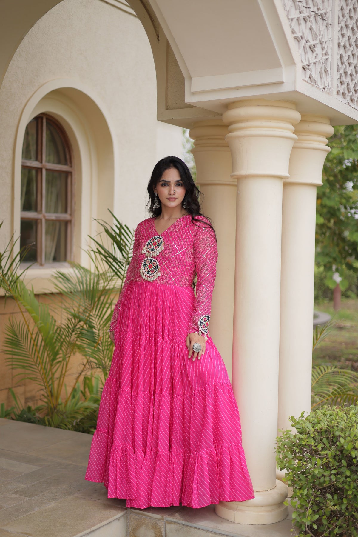 Georgette Laheriya Printed Navratri Gown