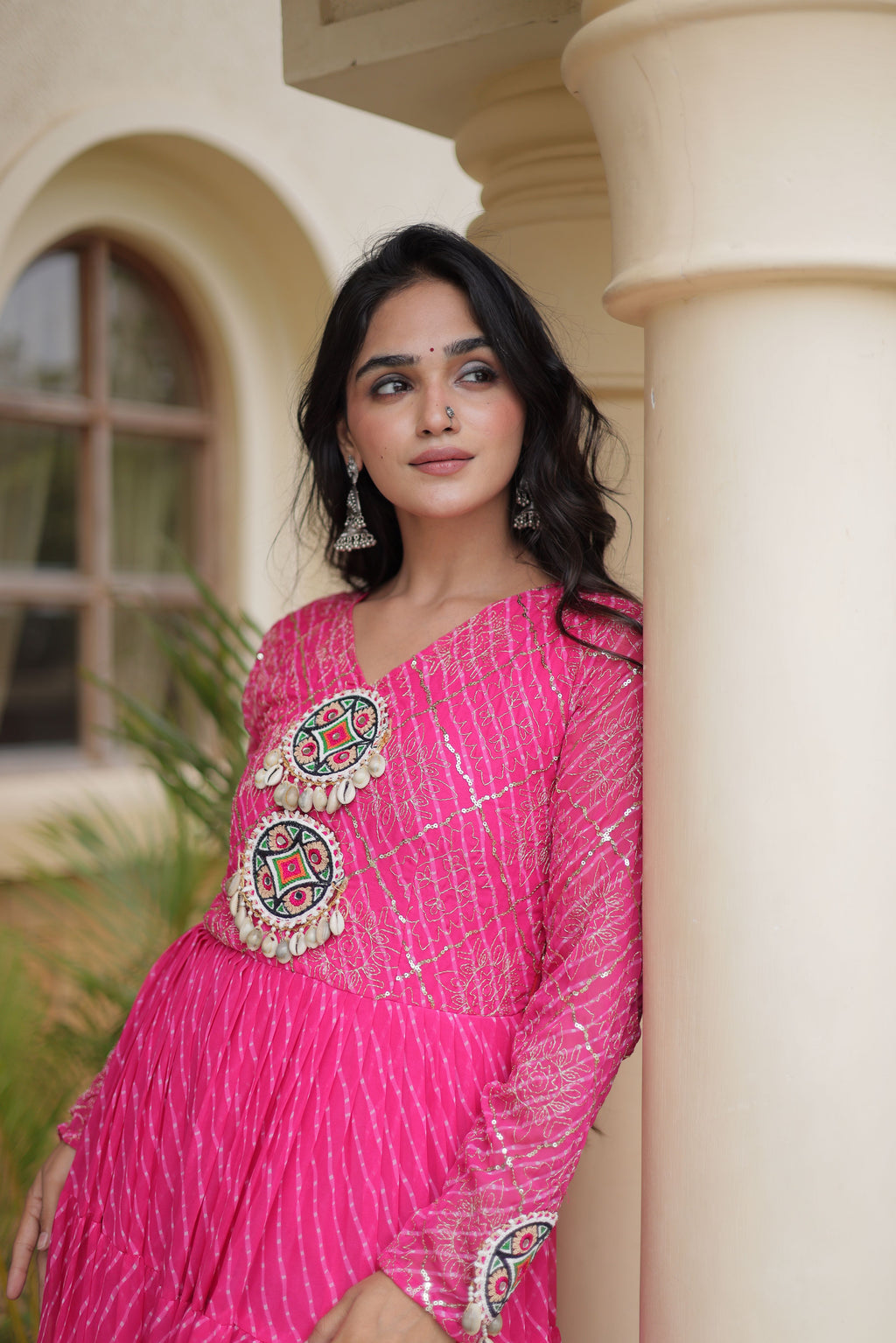 Georgette Laheriya Printed Navratri Gown