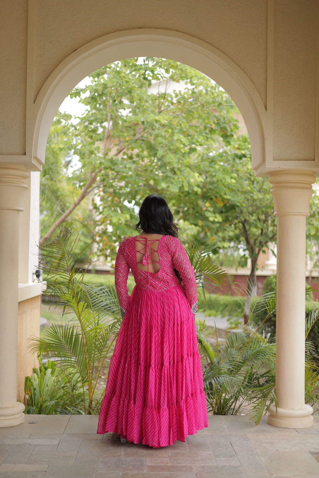 Georgette Laheriya Printed Navratri Gown