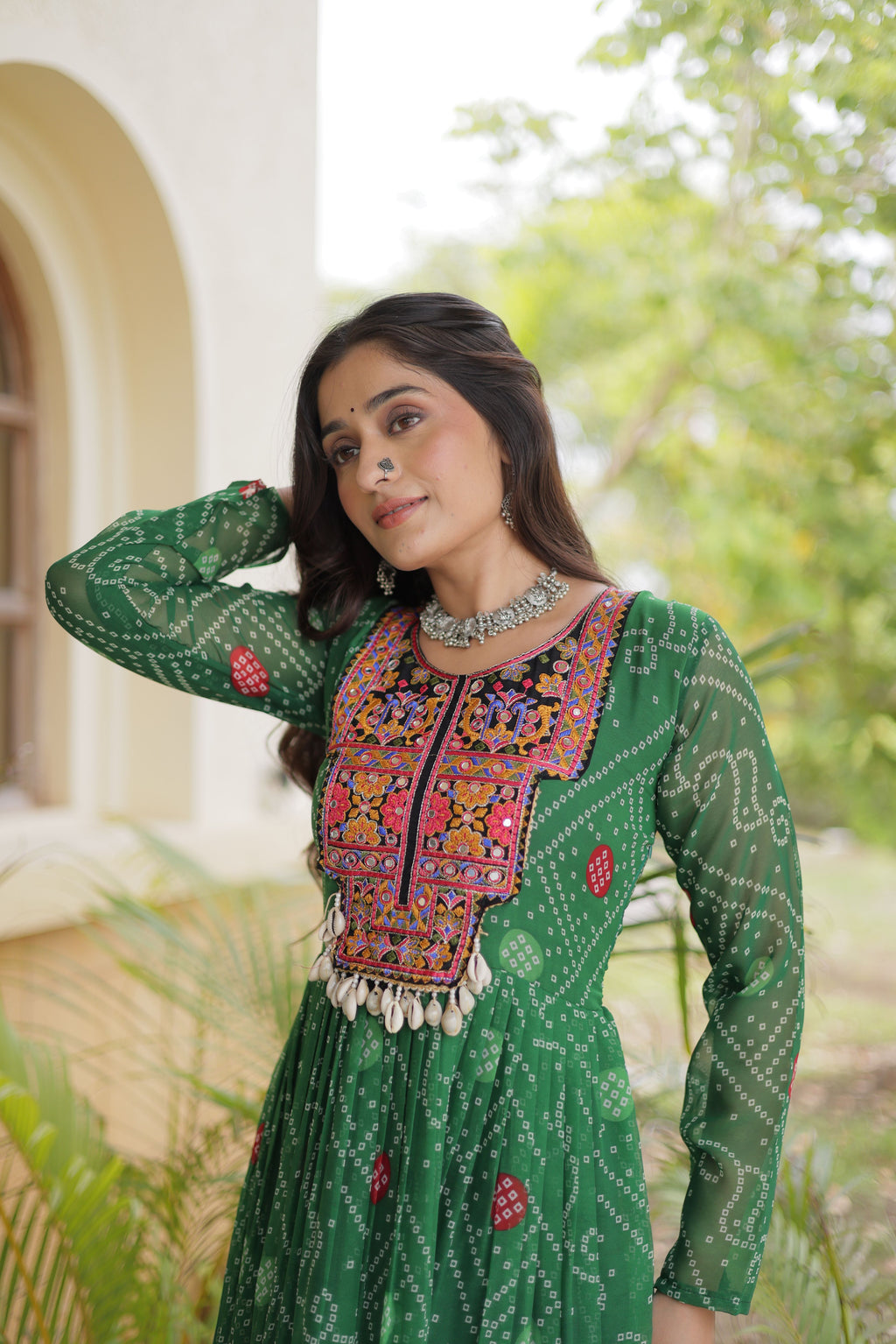 Georgette Bandhani Printed Navratri Gown