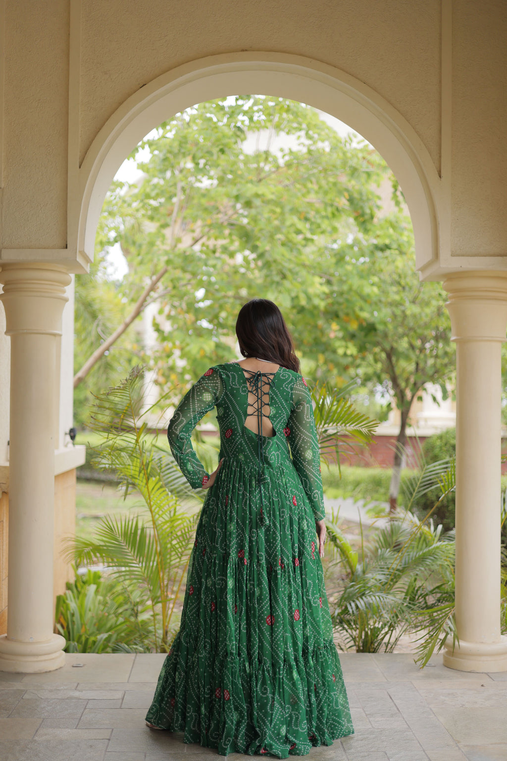 Georgette Bandhani Printed Navratri Gown