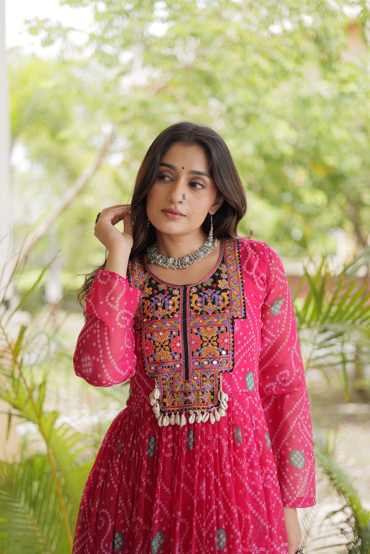 Georgette Bandhani Printed Navratri Gown