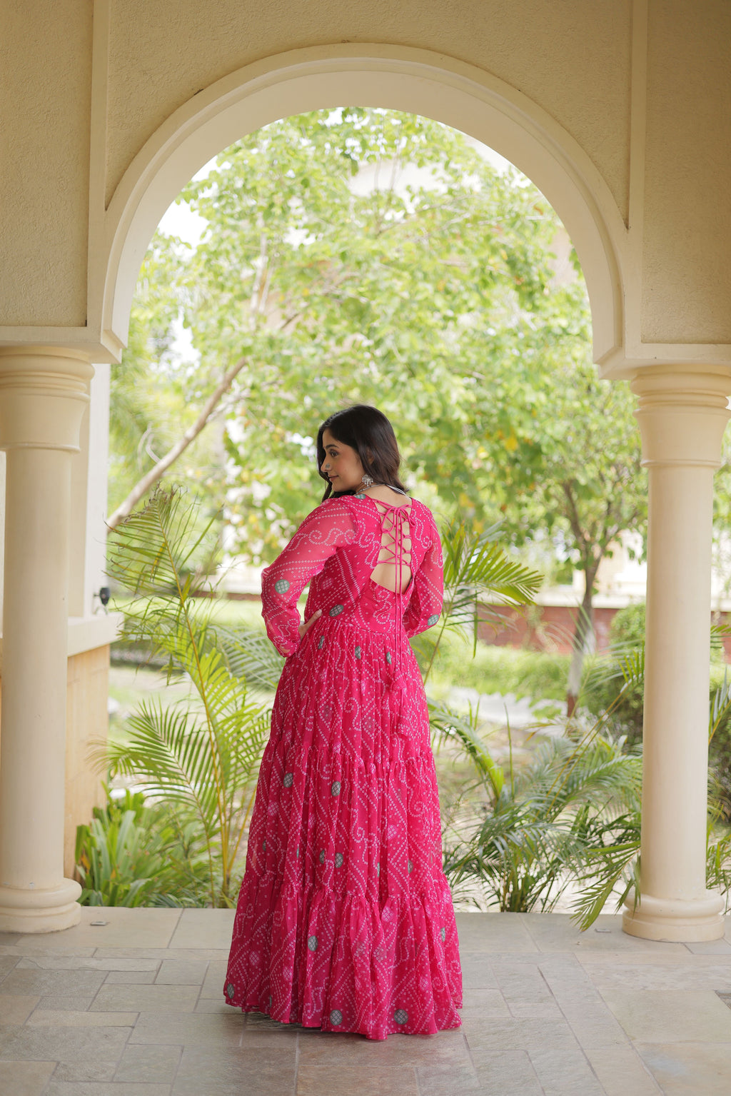 Georgette Bandhani Printed Navratri Gown