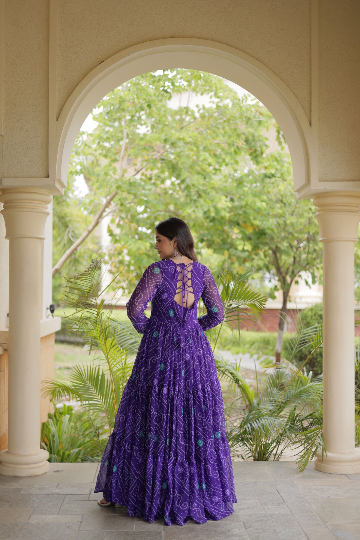 Georgette Bandhani Printed Navratri Gown