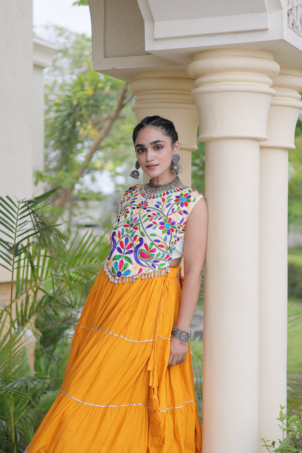 Rayon Kutchi Work Navratri Lehenga