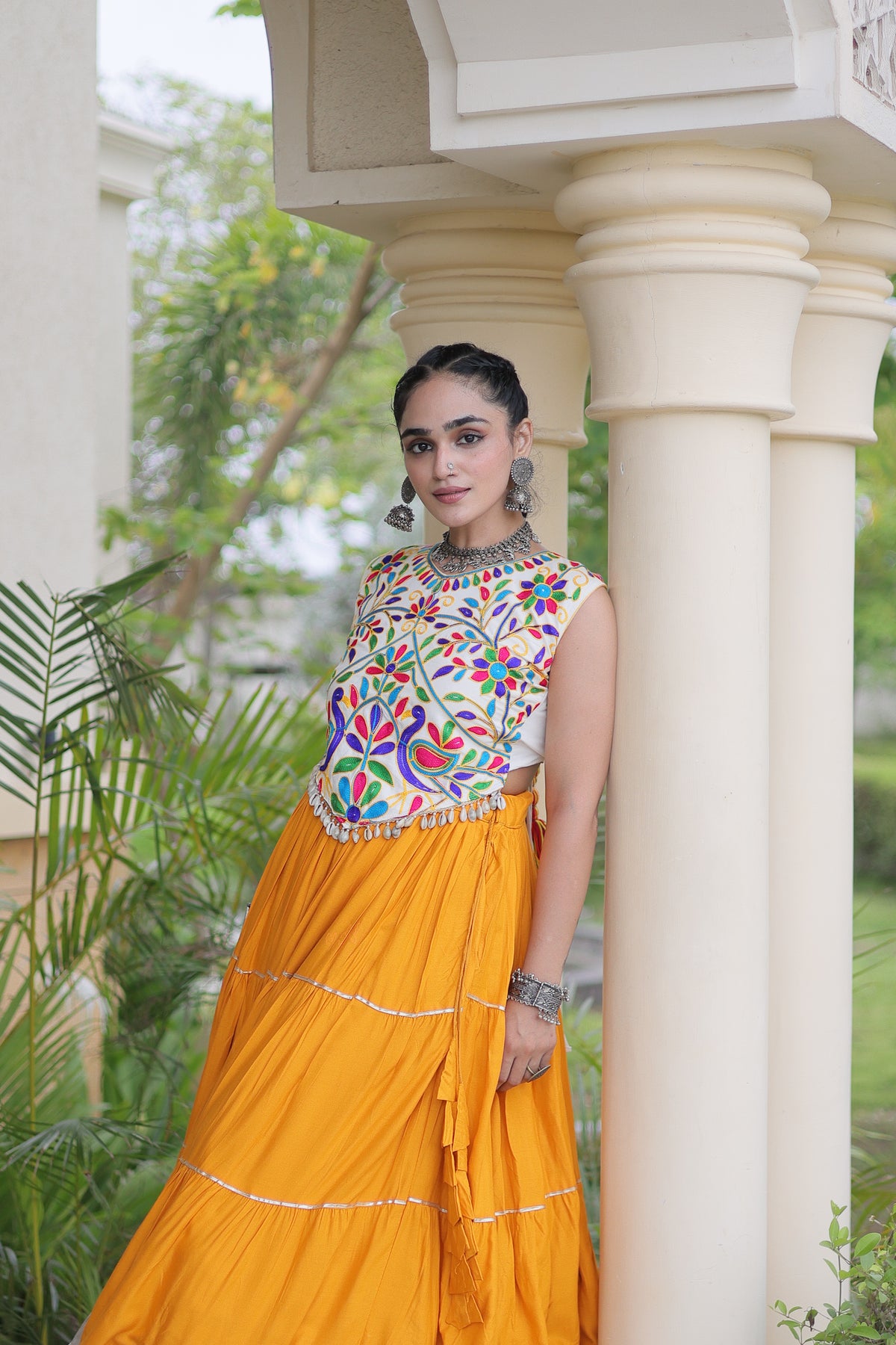 Rayon Kutchi Work Navratri Lehenga