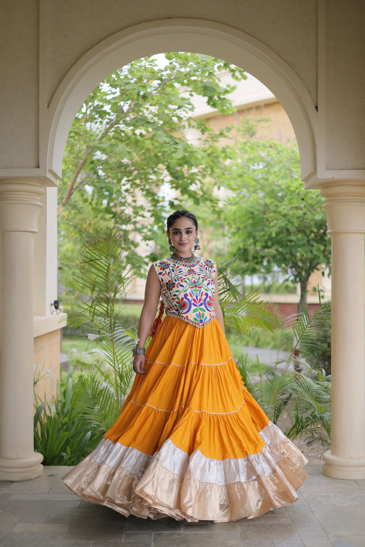 Rayon Kutchi Work Navratri Lehenga