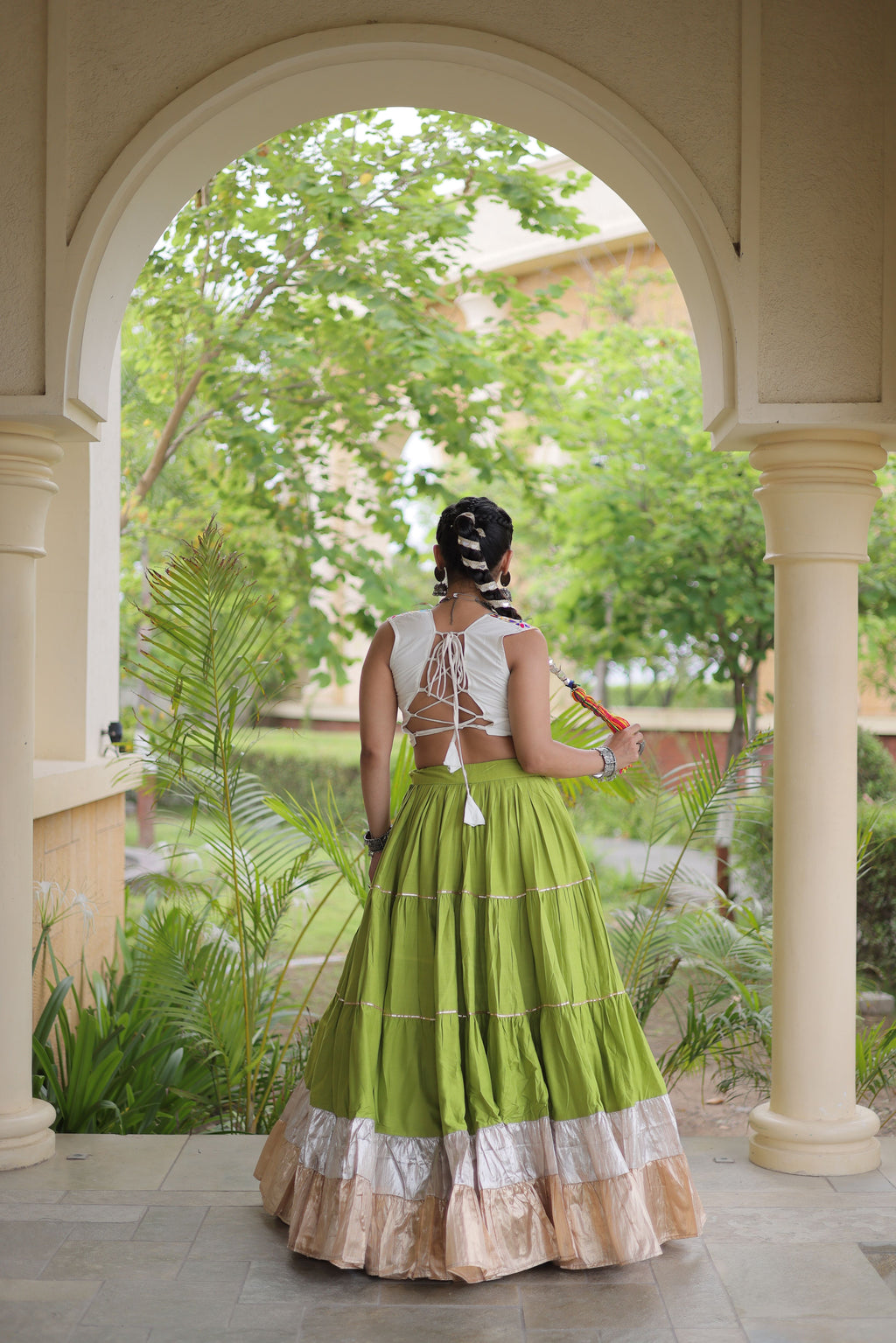 Rayon Kutchi Work Navratri Lehenga