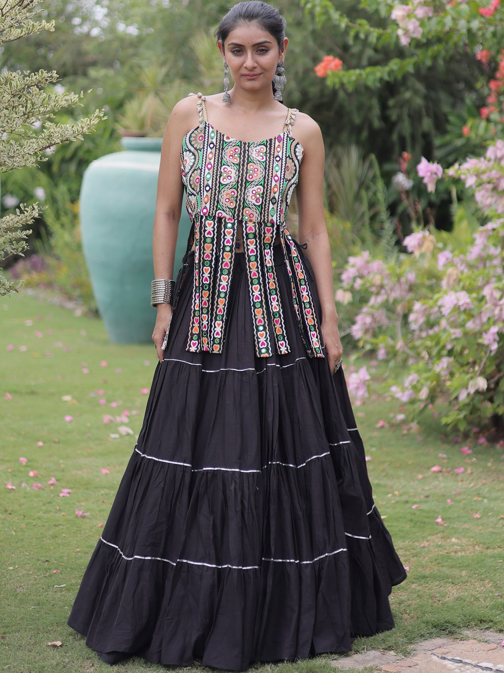 Kora Cotton Navratri Lehenga With Blouse