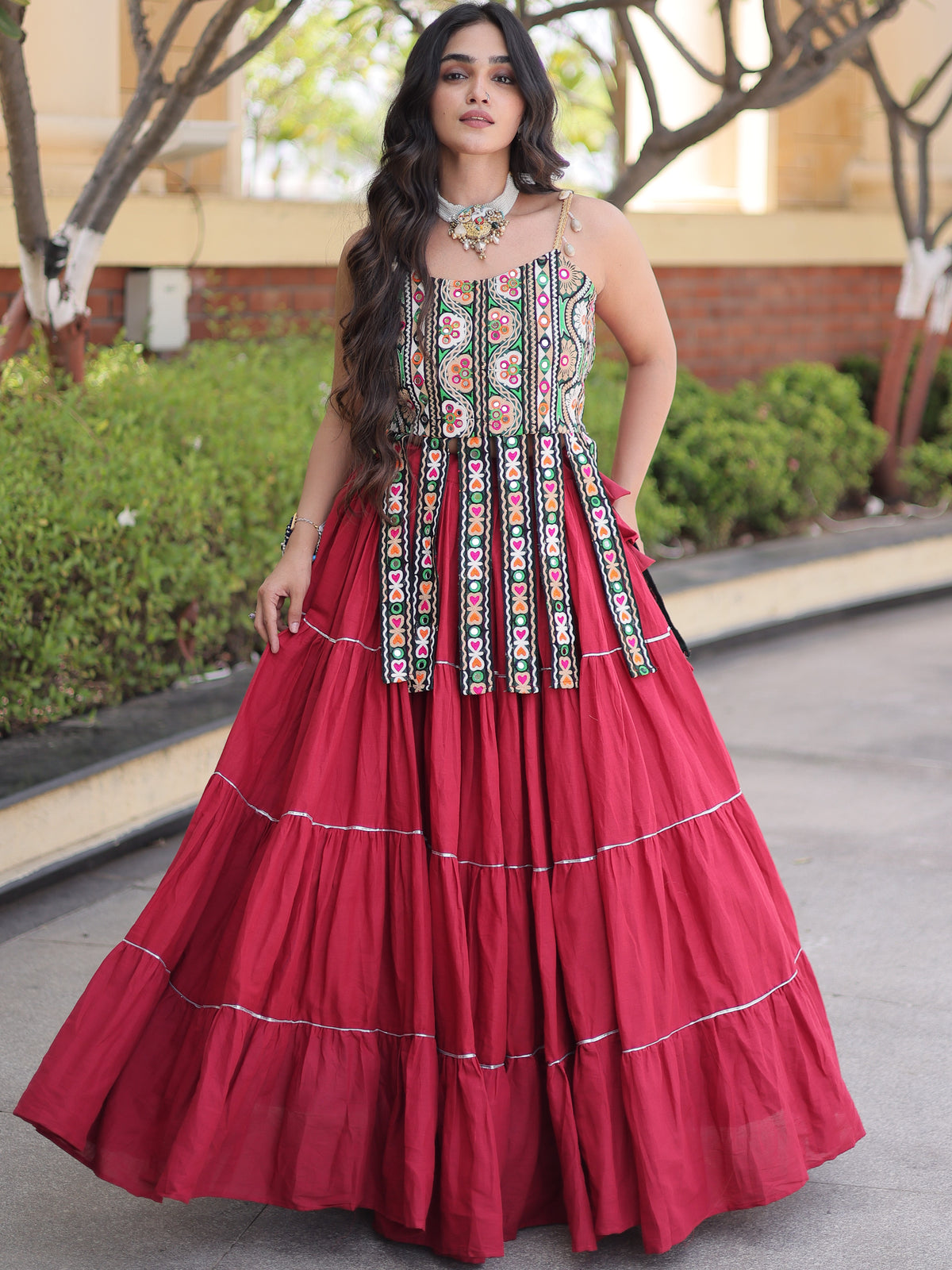 Kora Cotton Navratri Lehenga With Blouse
