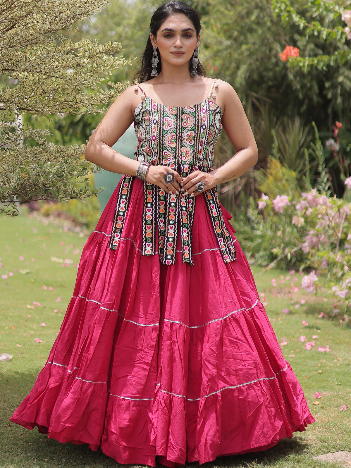 Kora Cotton Navratri Lehenga With Blouse